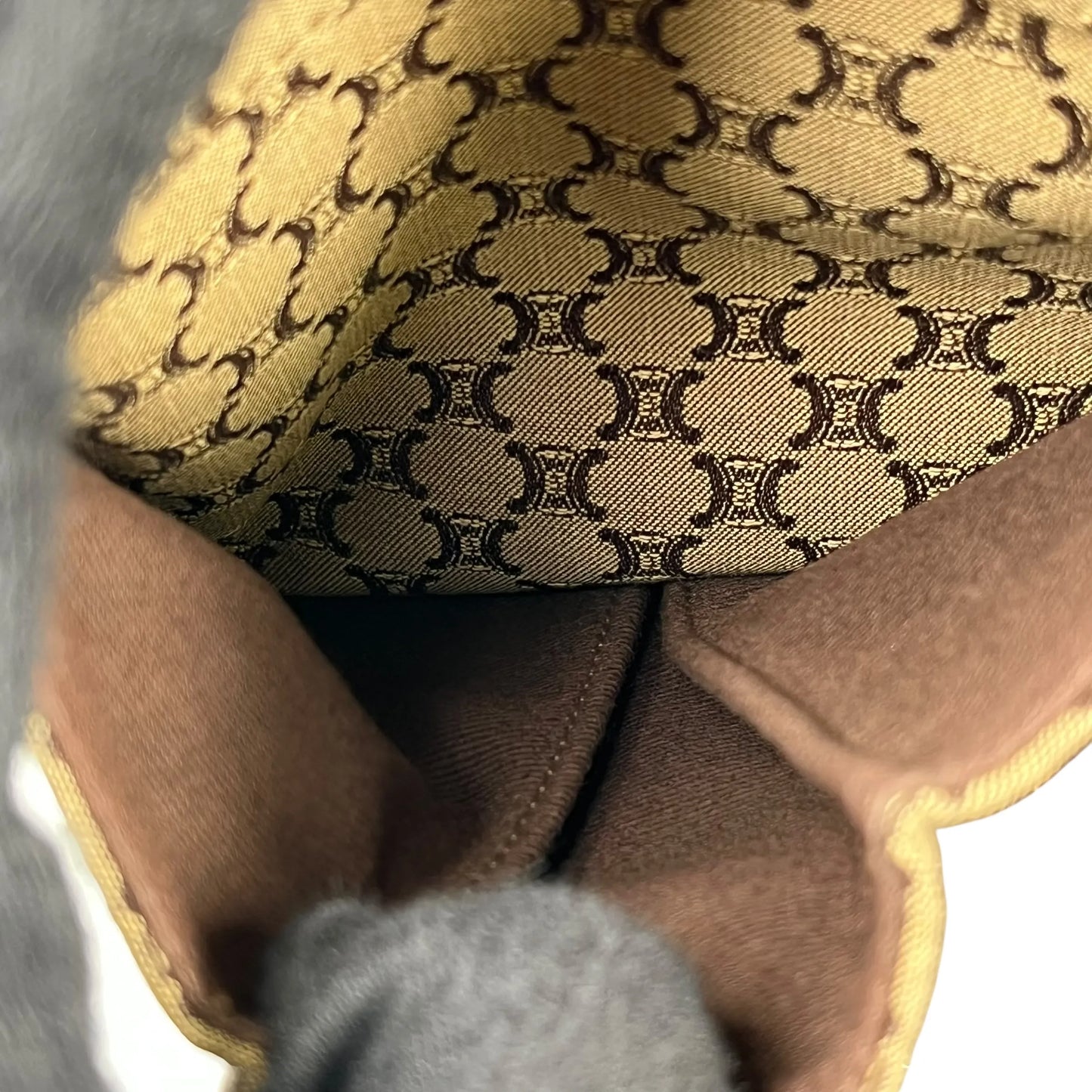 Celine Canvas Macadam Shoulder Bag - Brown