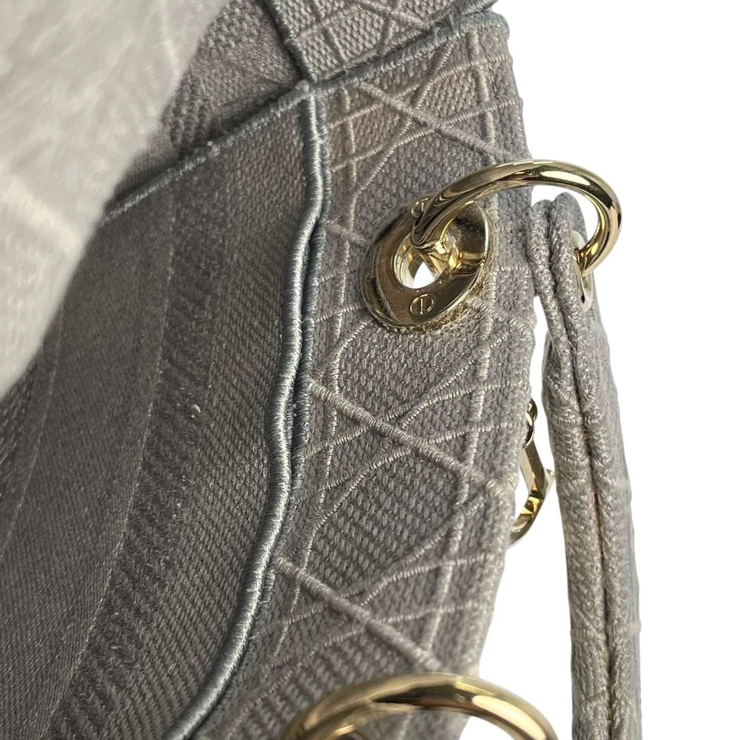 Christian Dior Lady Dior D Lite Hand Bag Shoulder Bag - Gray
