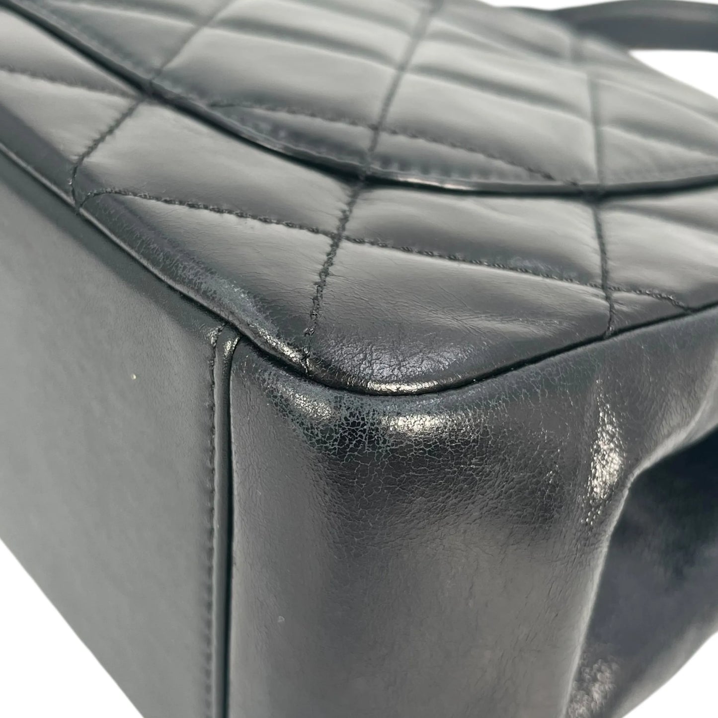 CHANEL Matelasse Top Handle Hand Bag Chain Shoulder Bag - Black