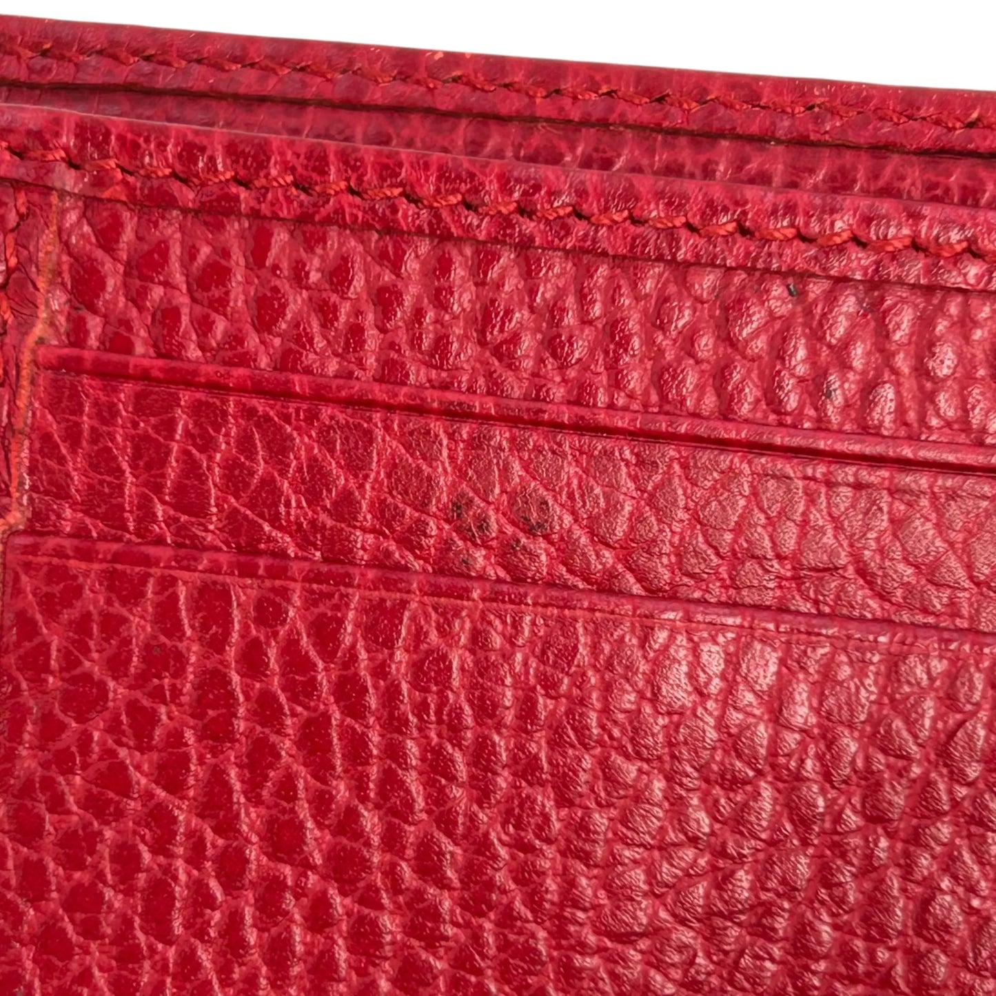 GUCCI GG Marmont Leather Trifold Compact Wallet - Red