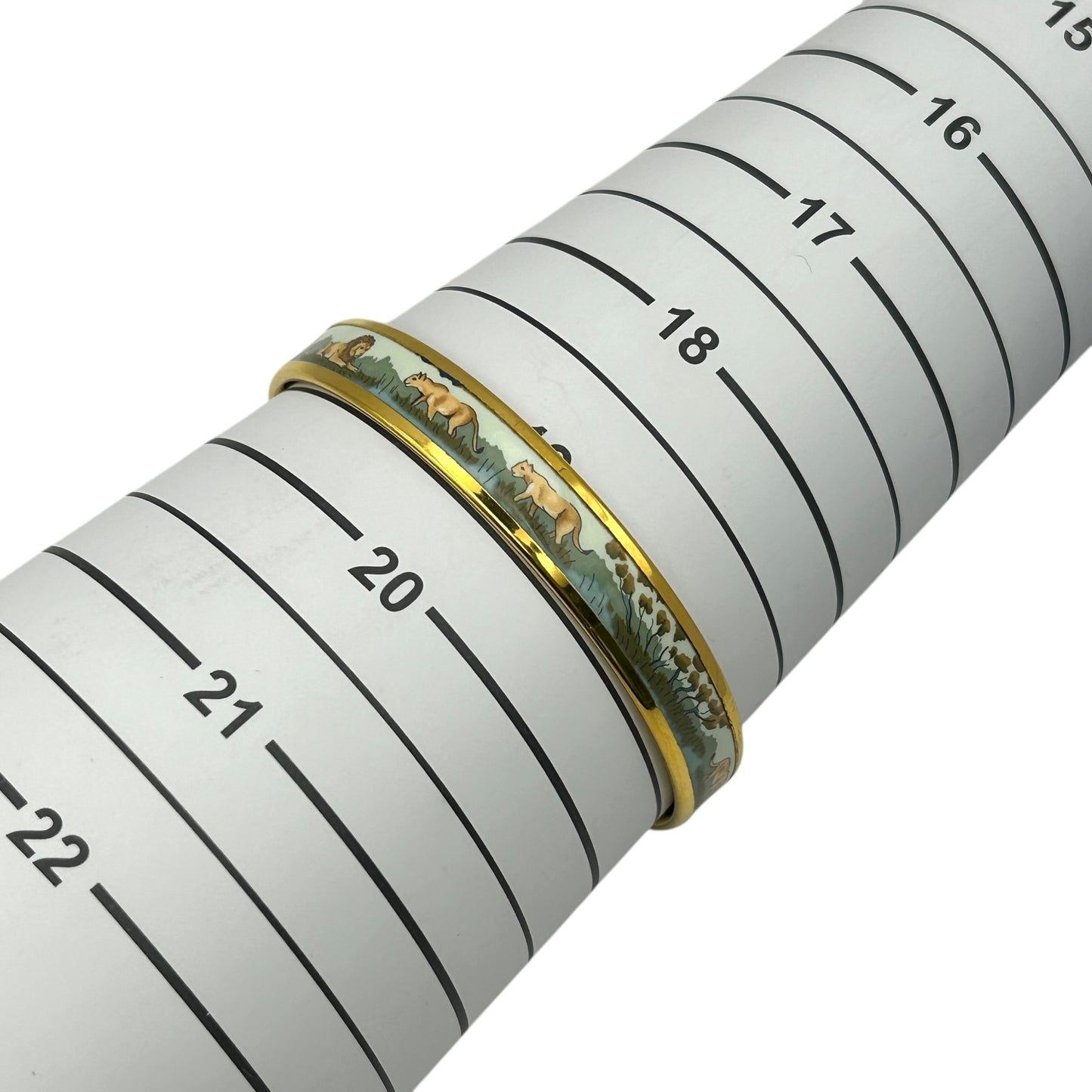 HERMES Enamel Bangle Multi Color Gold