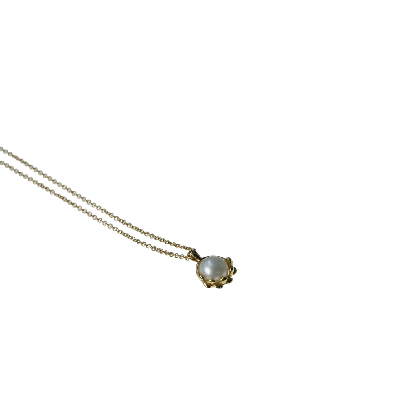 Tiffany Olive Leaf Pearl Pendant Necklace