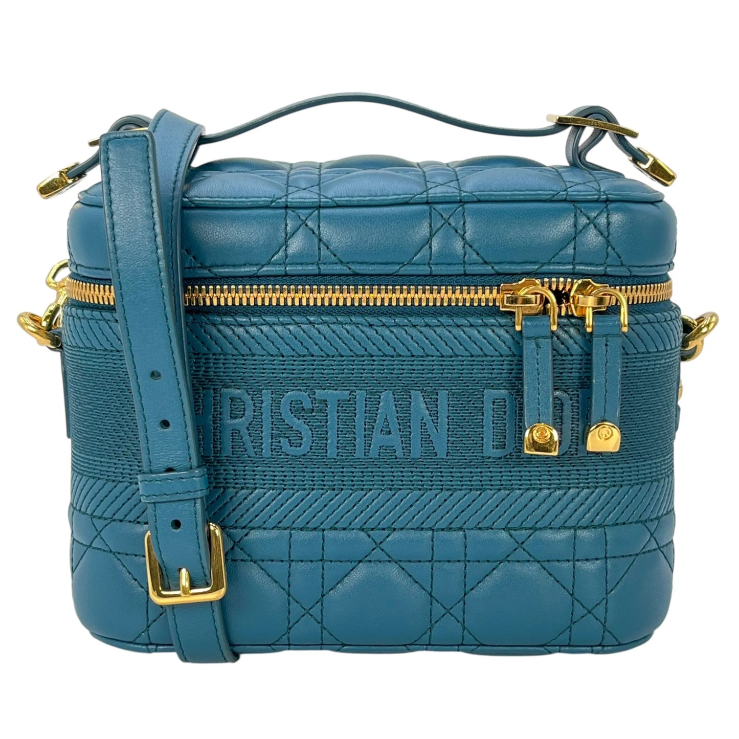Dior Small Travel Vanity Hand Bag Shoulder Bag - Blue