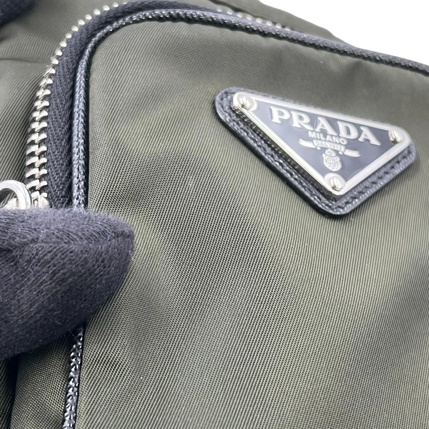 PRADA Re-Nylon Phone Case Shoulder Bag - Khaki