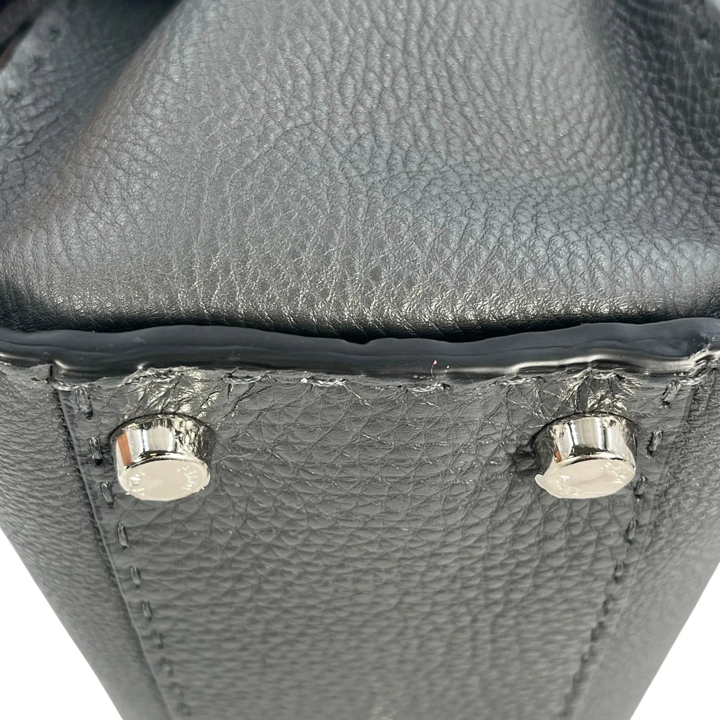 FENDI Peekaboo Leather Hand Bag Shoulder Bag - Gray