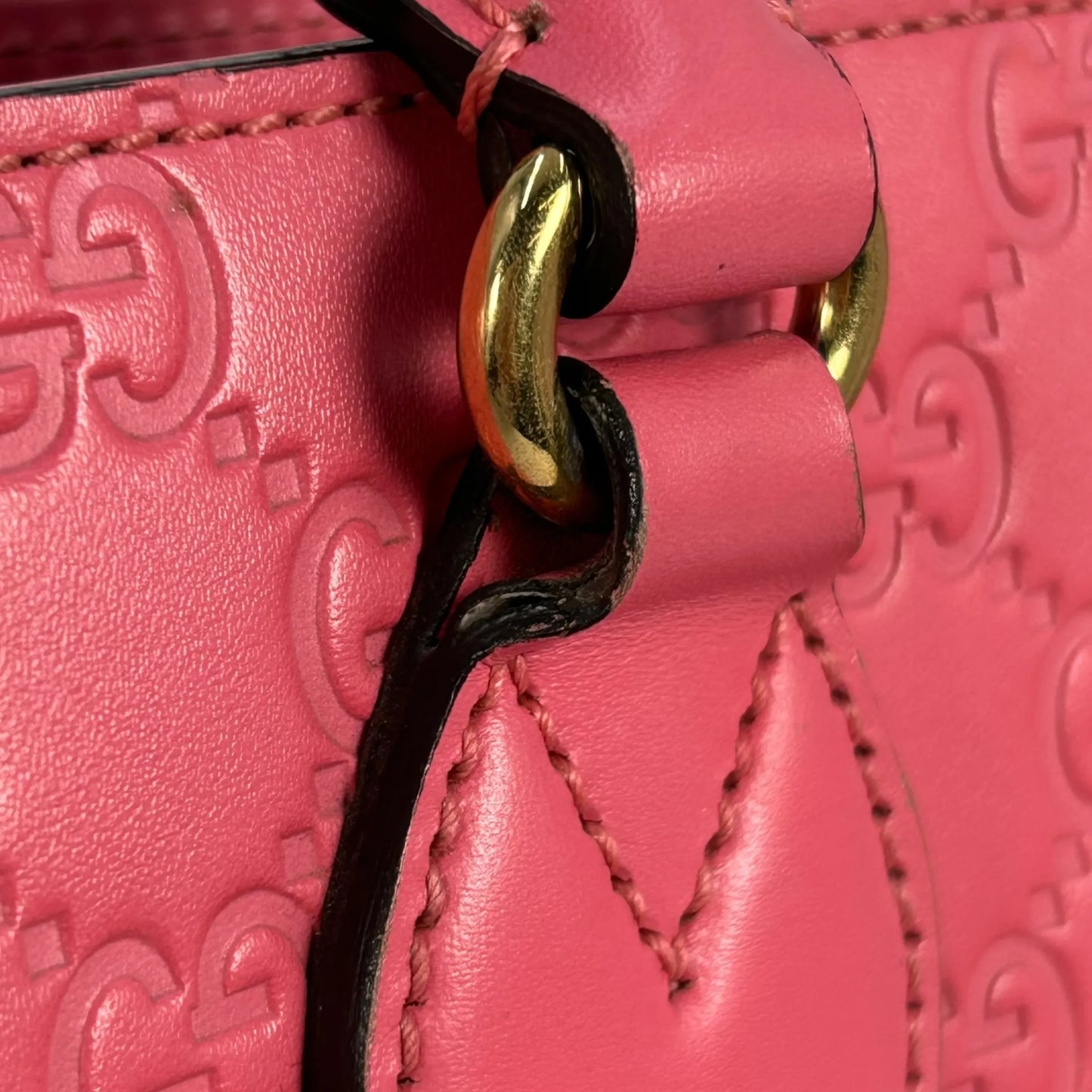 GUCCI Guccissima Leather Hand Bag Shoulder Bag - Pink