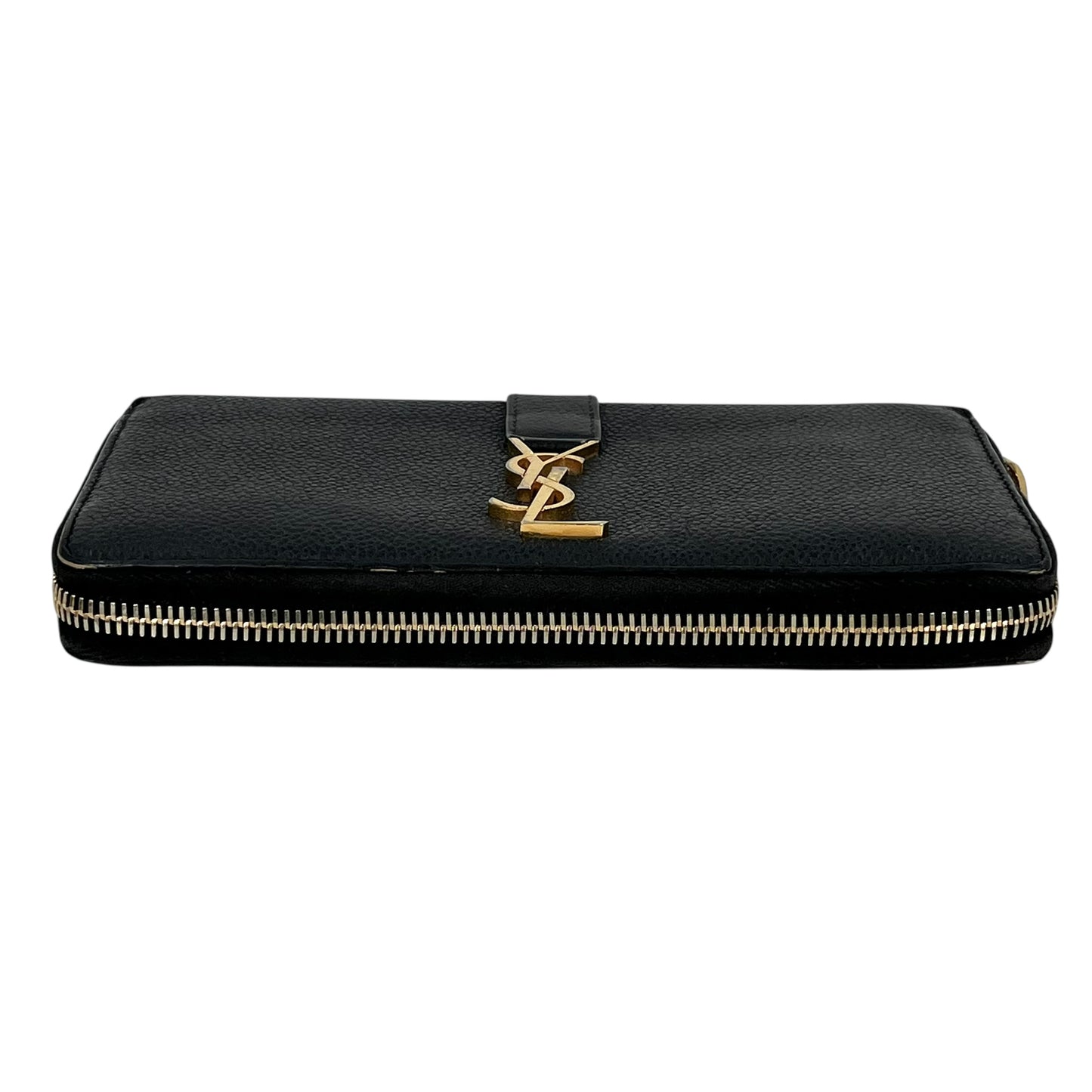 Saint Laurent YSL logo leather Round zip wallet