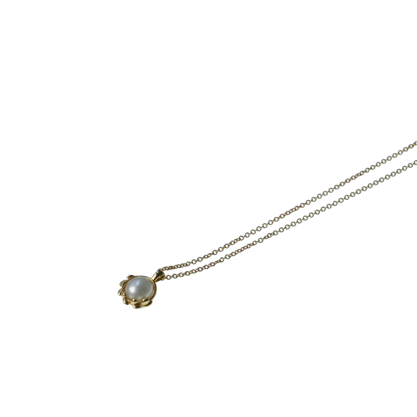 Tiffany Olive Leaf Pearl Pendant Necklace