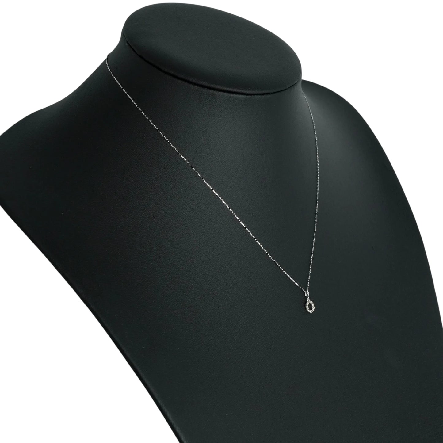 K18 White Gold Oval Diamond Necklace