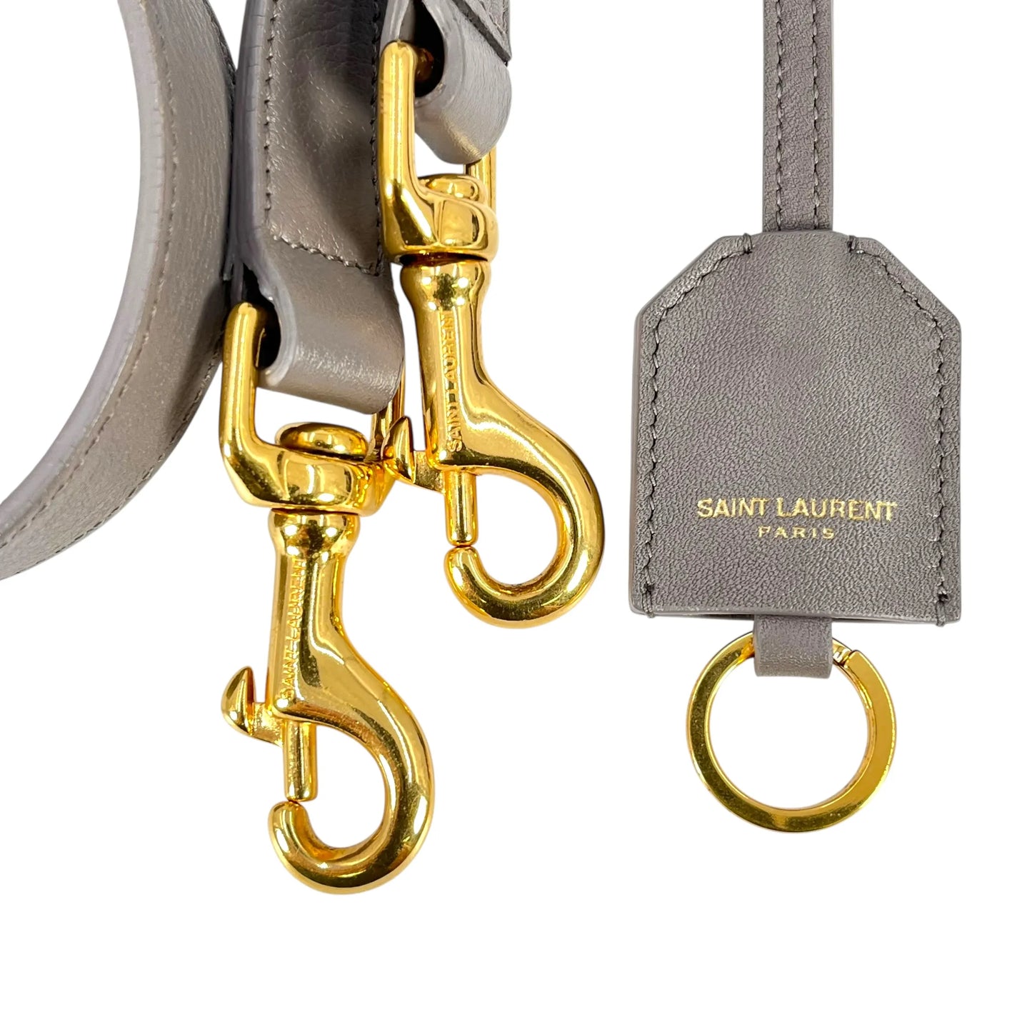Saint Laurent Cabas Leather Hand Bag - Gray