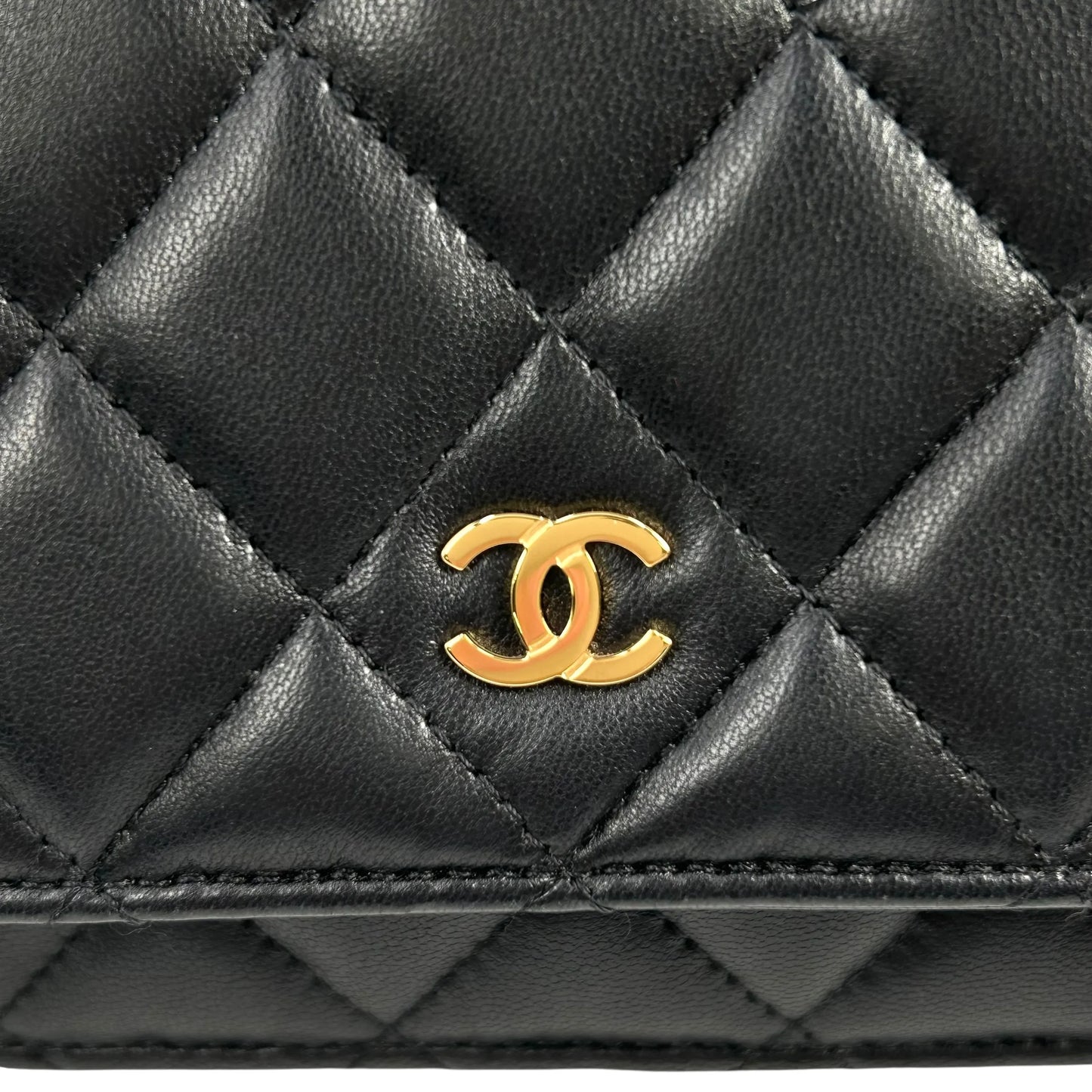 CHANEL Materasse Lambskin Chain Wallet Shoulder Bag - Black
