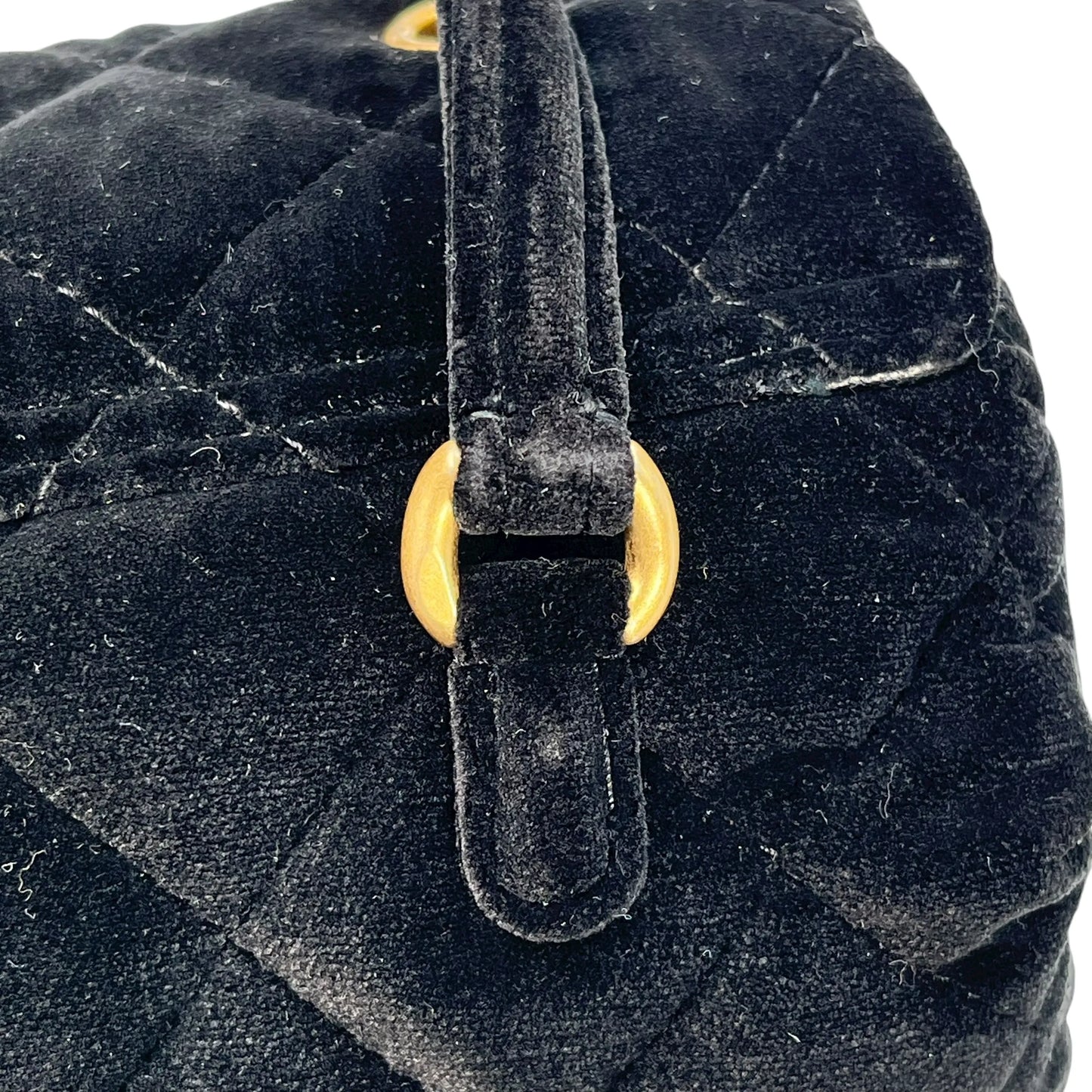 CHANEL Matelasse Boston Velvet Mini Bag Shoulder Bag - Black