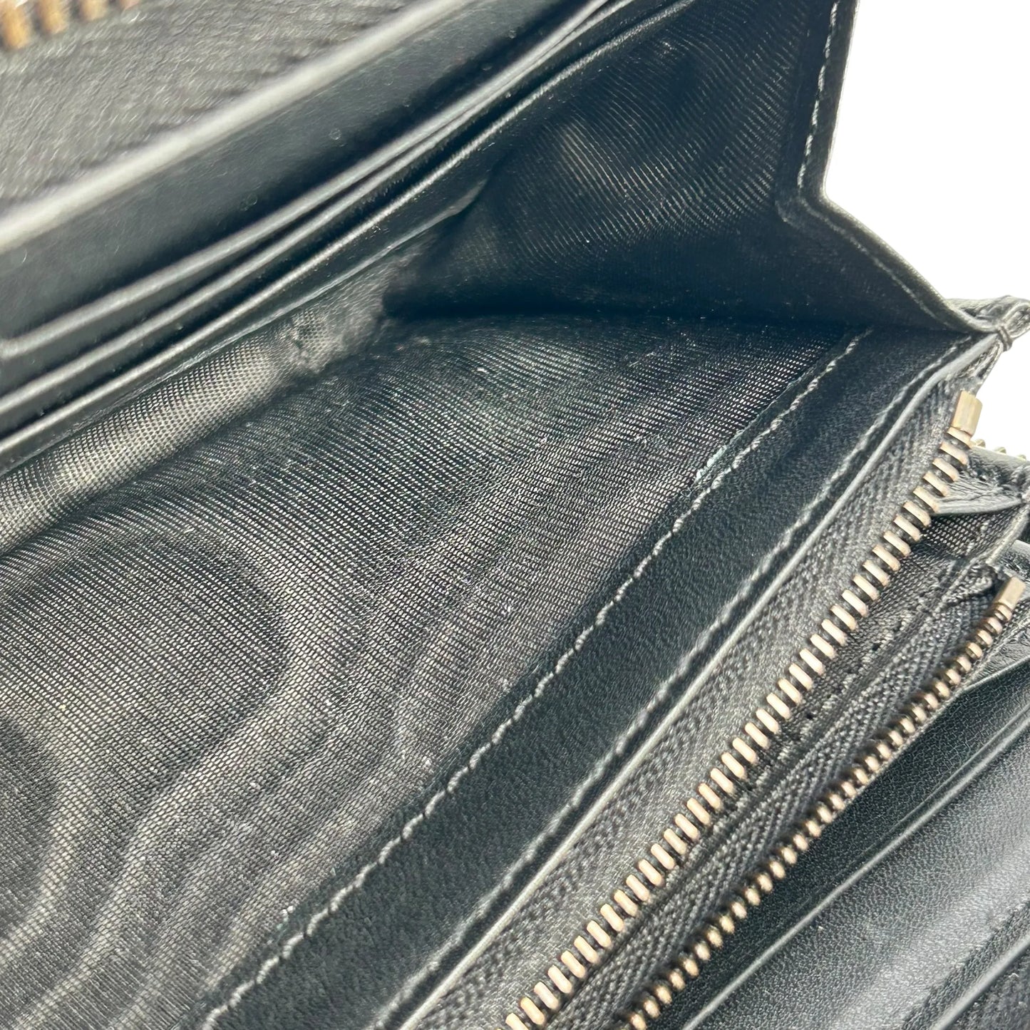 GUUCI Bamboo Zip Around Long Wallet - Beige × Brown