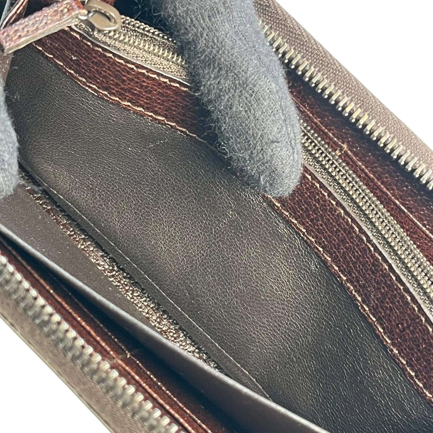 GUCCI Guccissima Round Zipper Long Wallet - Brown