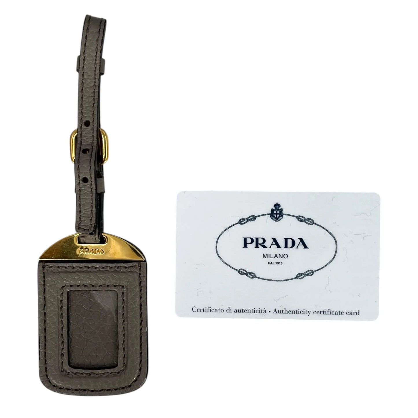 PRADA Vitello Leather Hand Bag - Gray