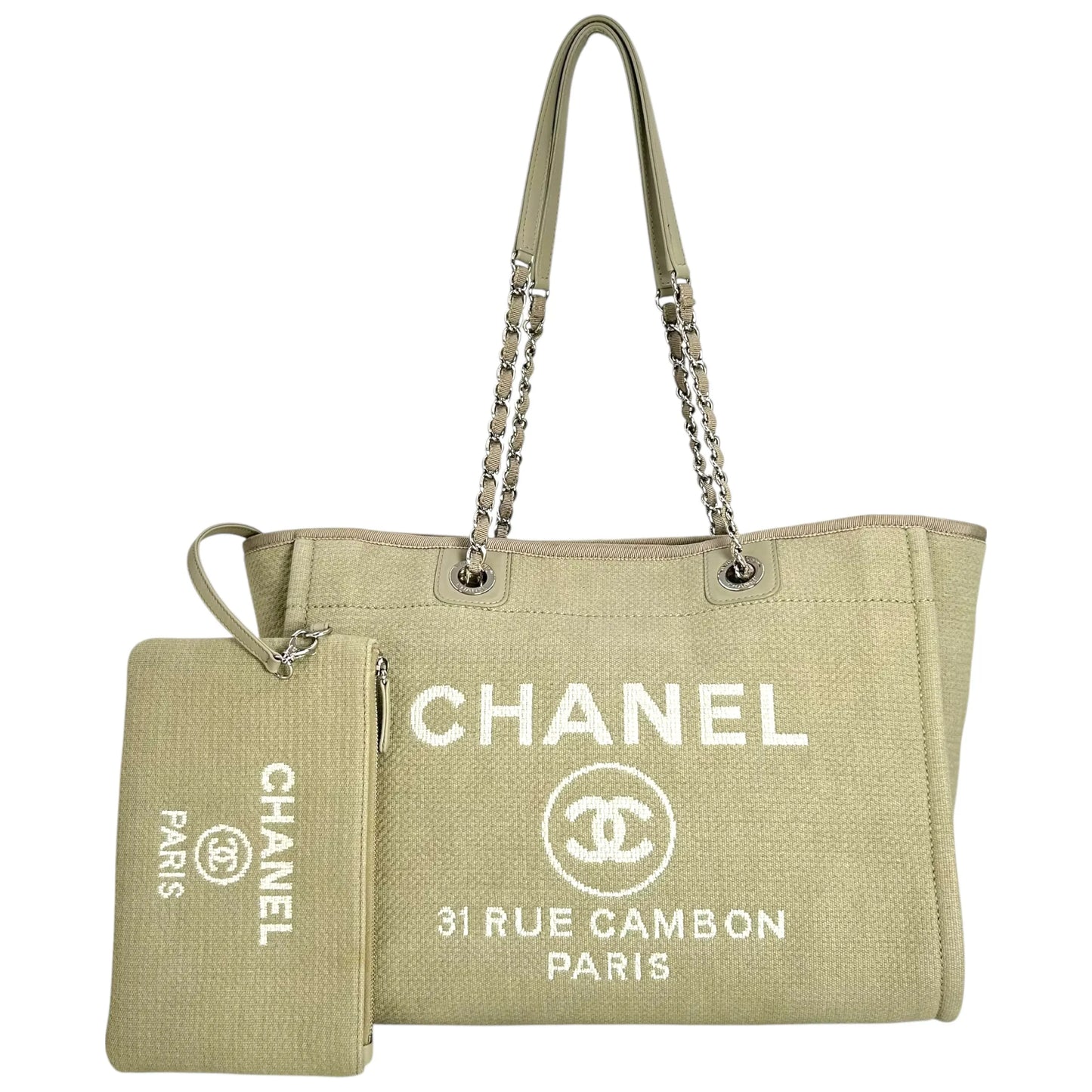 CHANEL Deauville Tote Bag - Cream Beige