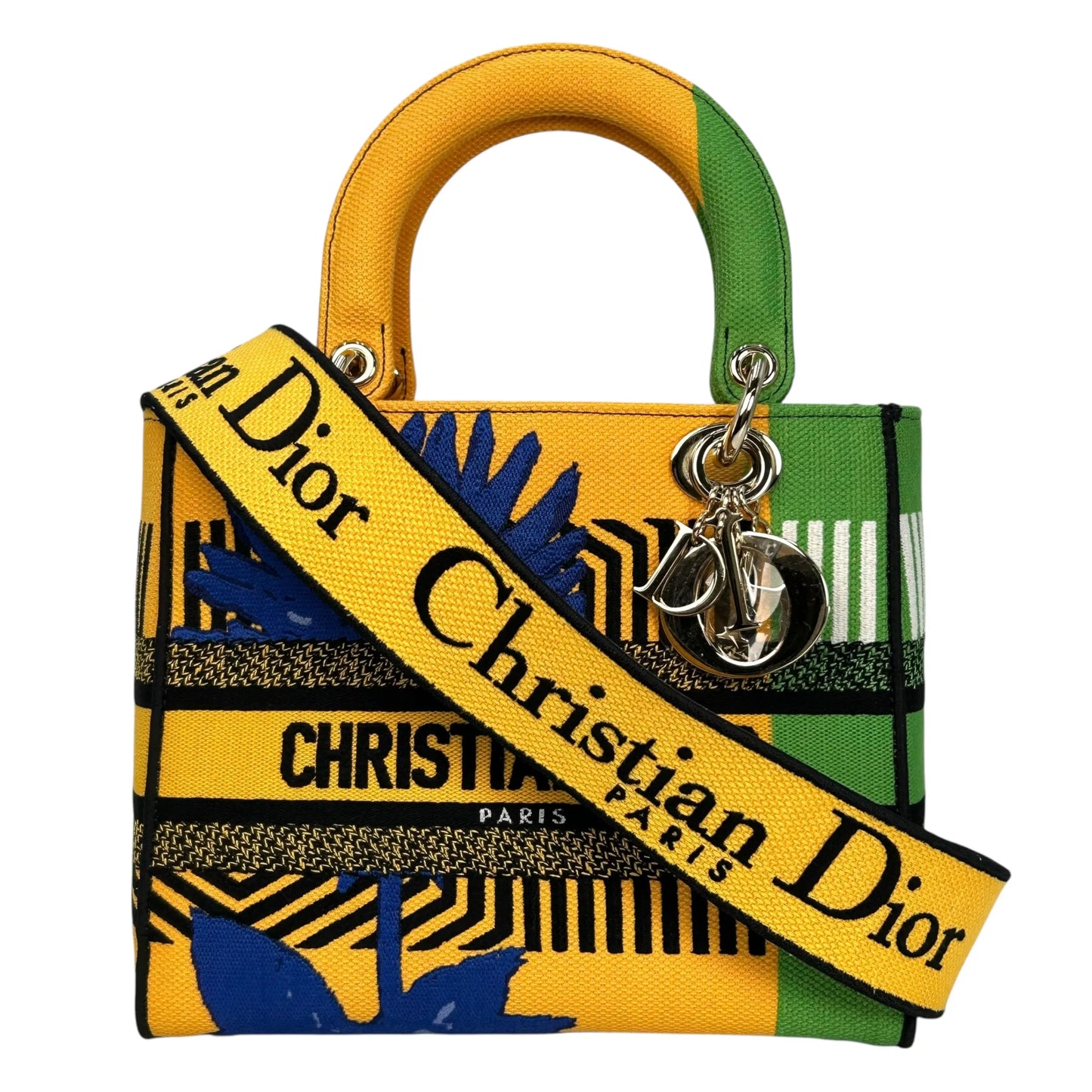 Dior Lady D-Lite Hand Bag - Yellow×Green