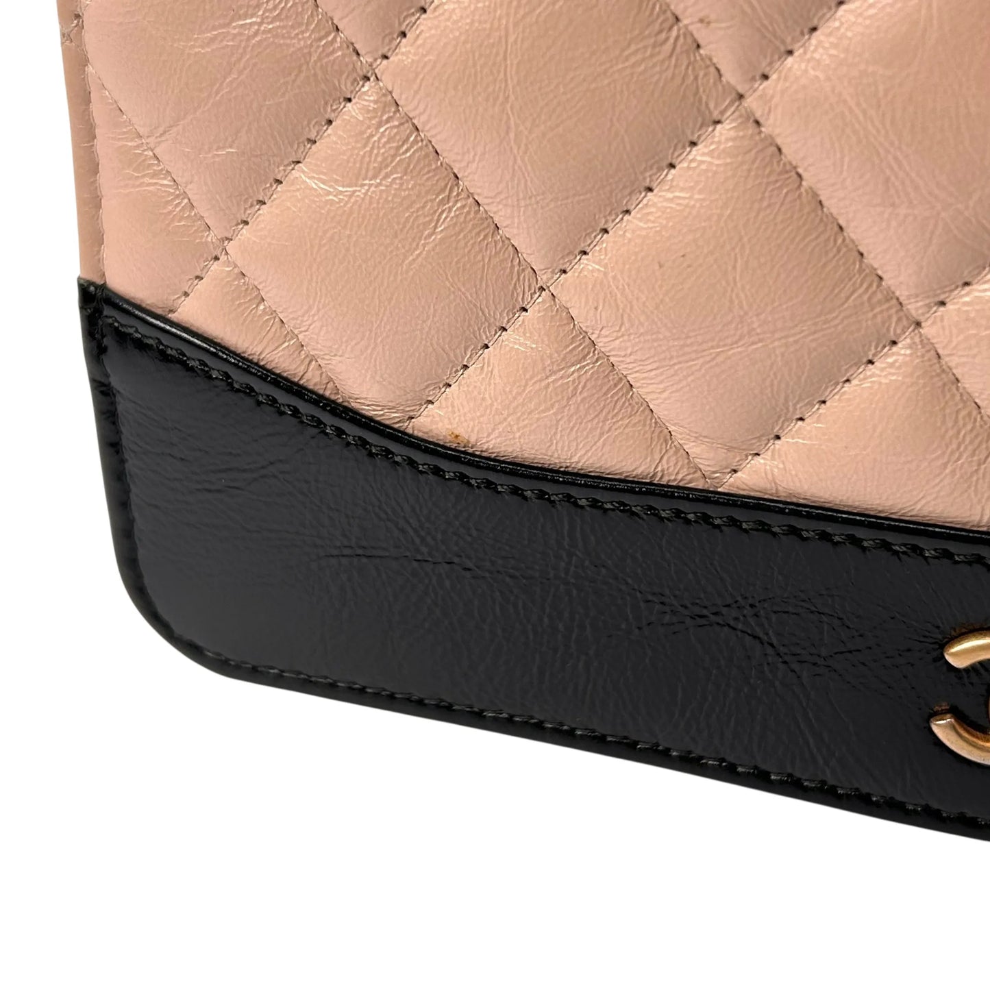 CHANEL Gabrielle Chain Wallet (WOC) - Beige × Black
