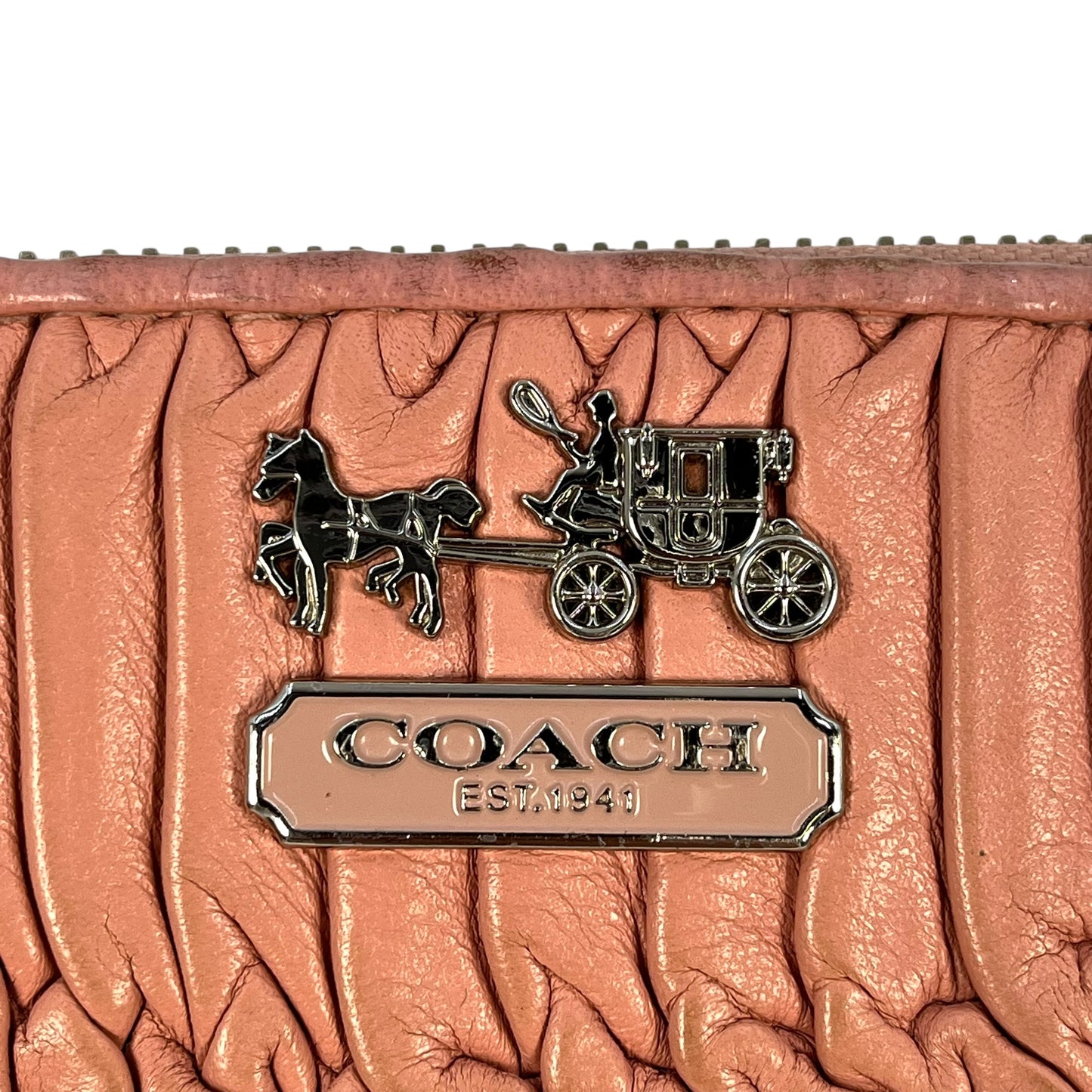COACH Madison gathered leather zip around wallet