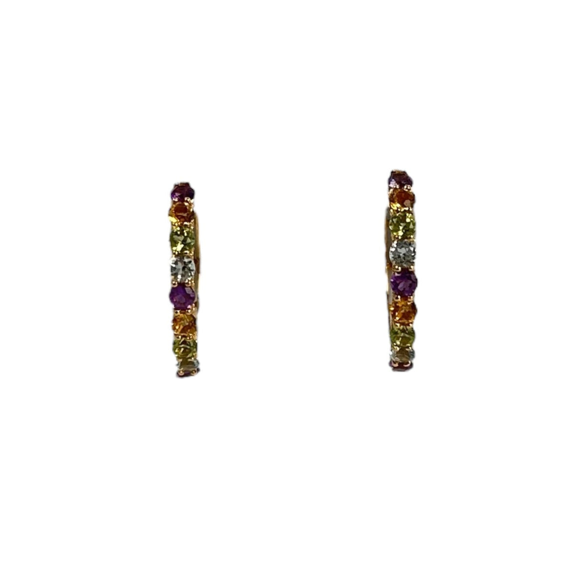 K18 Rainbow 1.500cts Gemstone Earrings