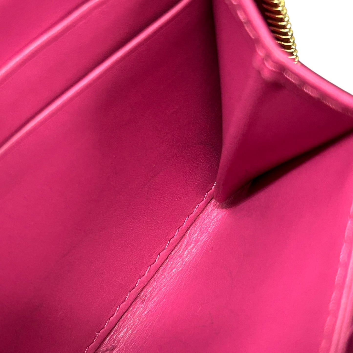 PRADA Round Zip Compact Wallet Coin Purse - Pink