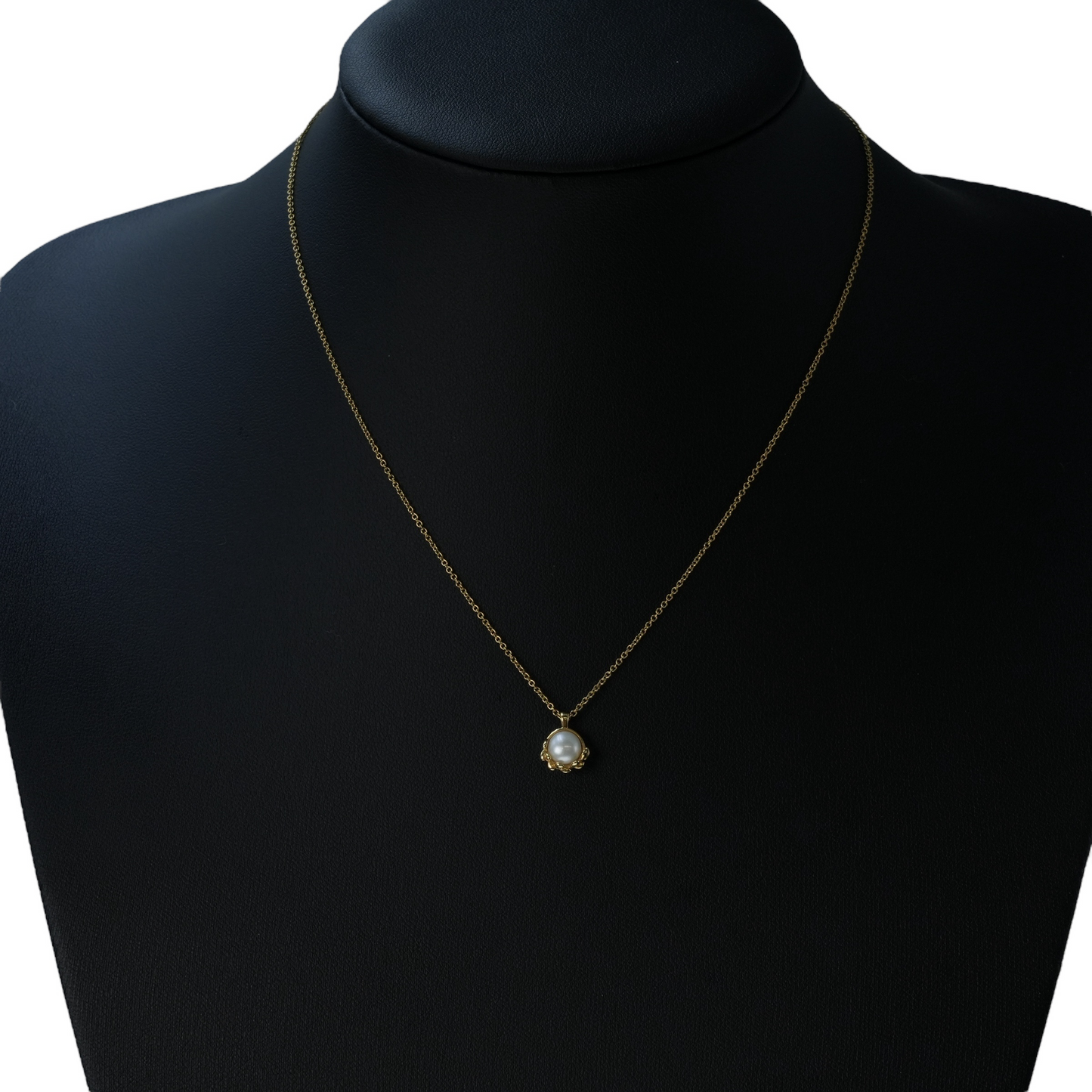 Tiffany Olive Leaf Pearl Pendant Necklace