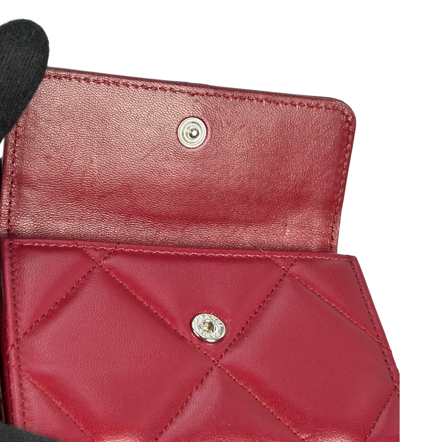 CHANEL Materasse Chanel 19 Compact Wallet - Red