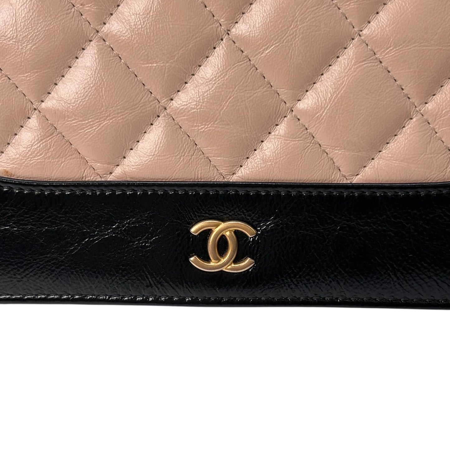 CHANEL Gabrielle Chain Wallet (WOC) - Beige × Black