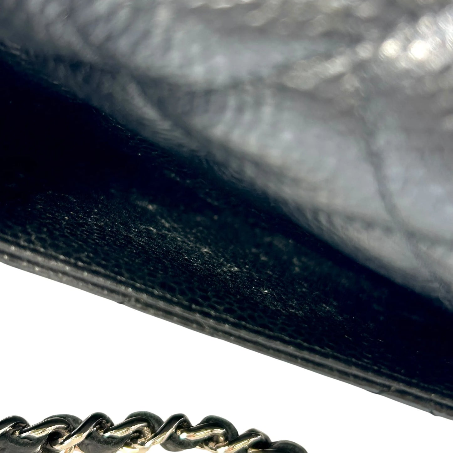 CHANEL Materasse Caviarskin Chain Wallet - Black - 34883