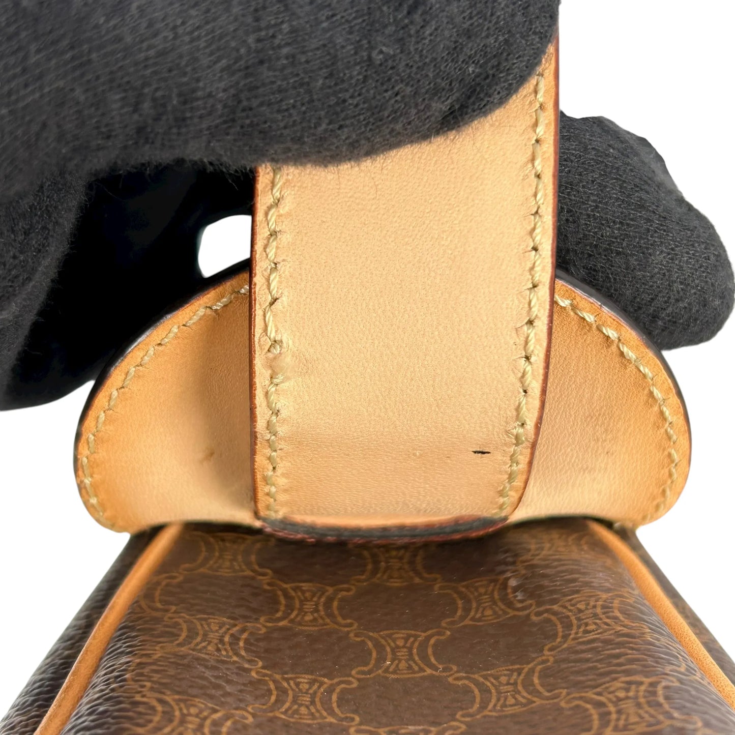 Celine Macadam PVC Canvas One Shoulder Bag Hand Bag - Brown