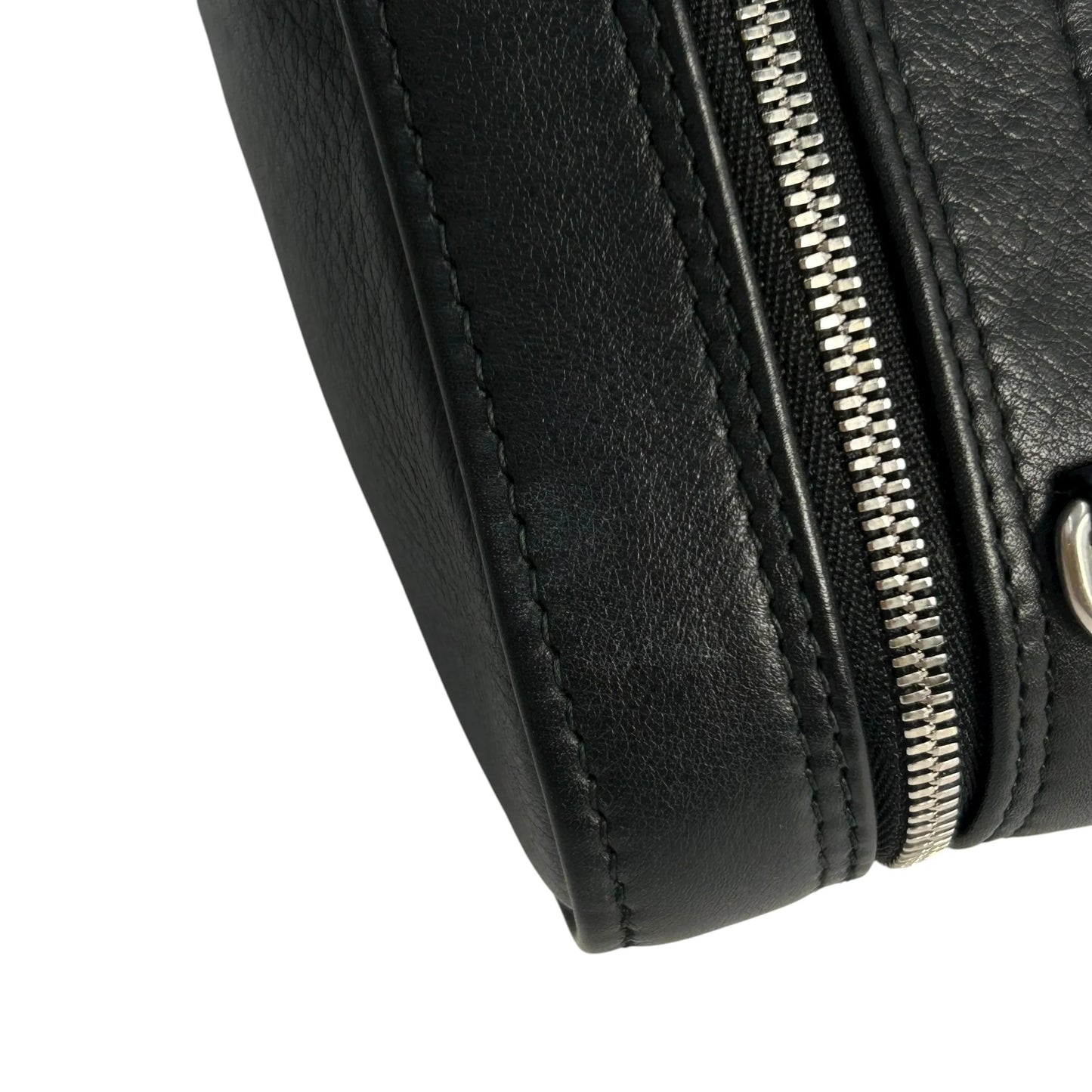 BALENCIAGA Triangle Leather Chain Shoulder Bag - Black