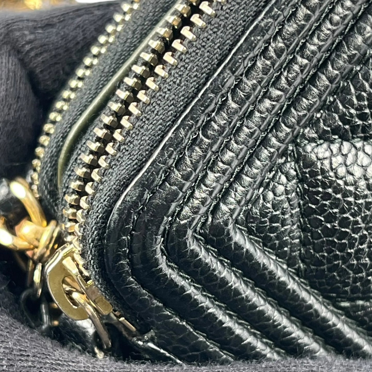 CHANEL Caviarskin Boy Double Zip Around Chain Wallet - Black
