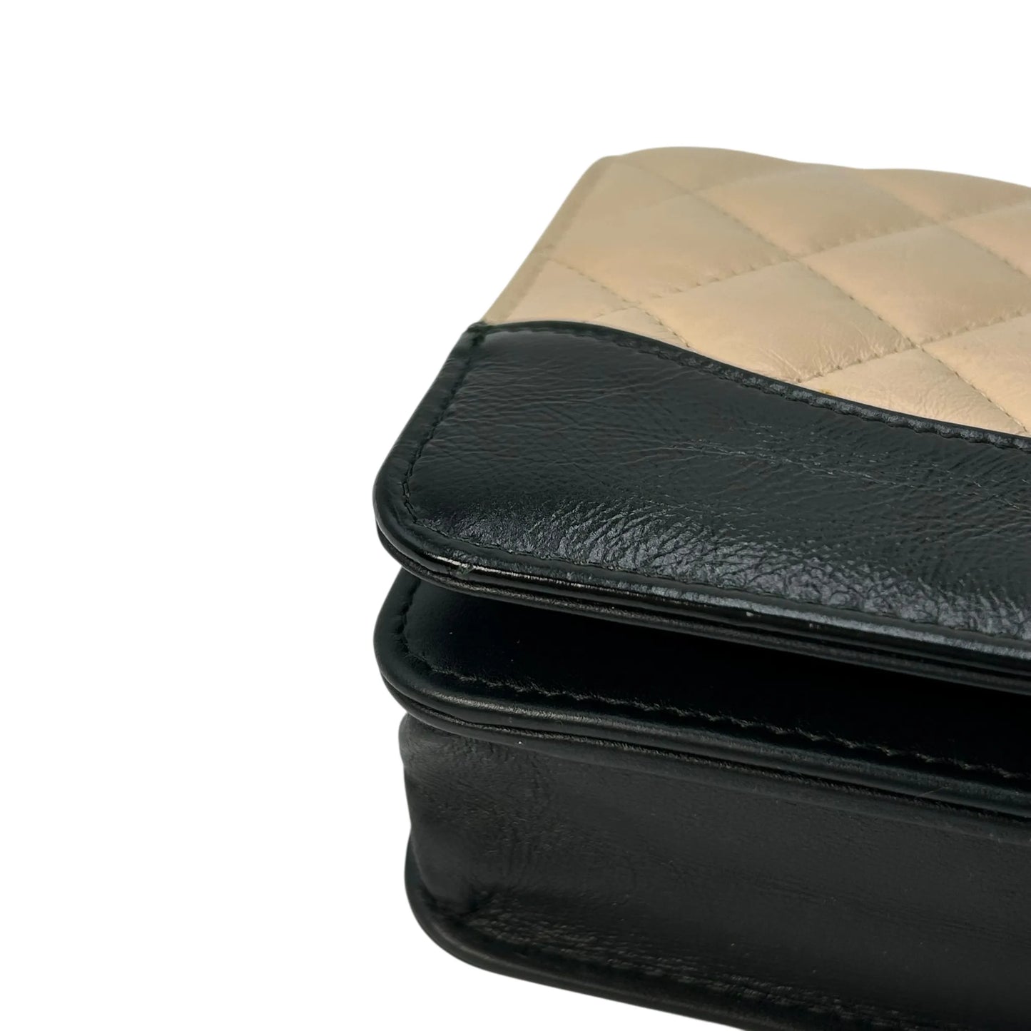 CHANEL Gabrielle Chain Wallet (WOC) - Beige × Black