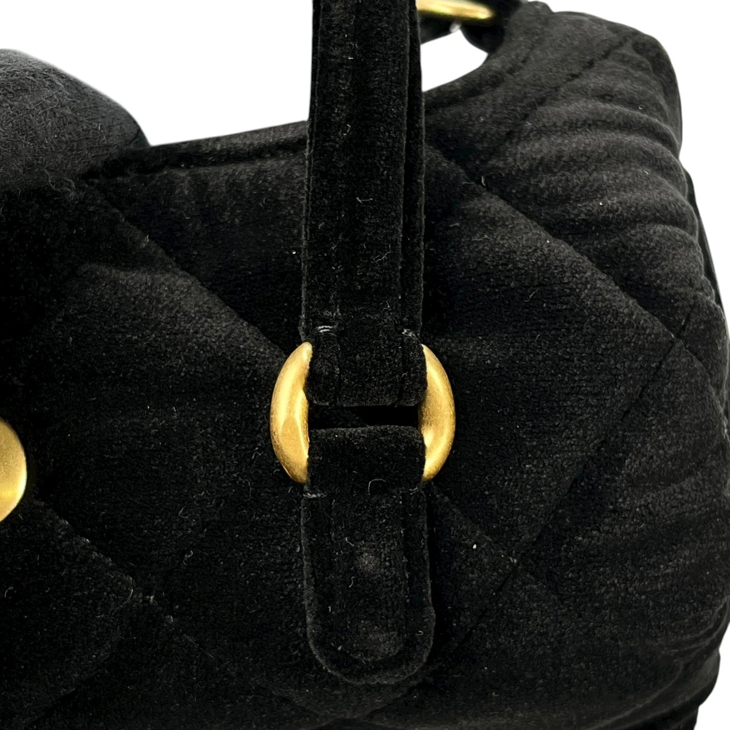 CHANEL Matelasse Boston Velvet Mini Bag Shoulder Bag - Black