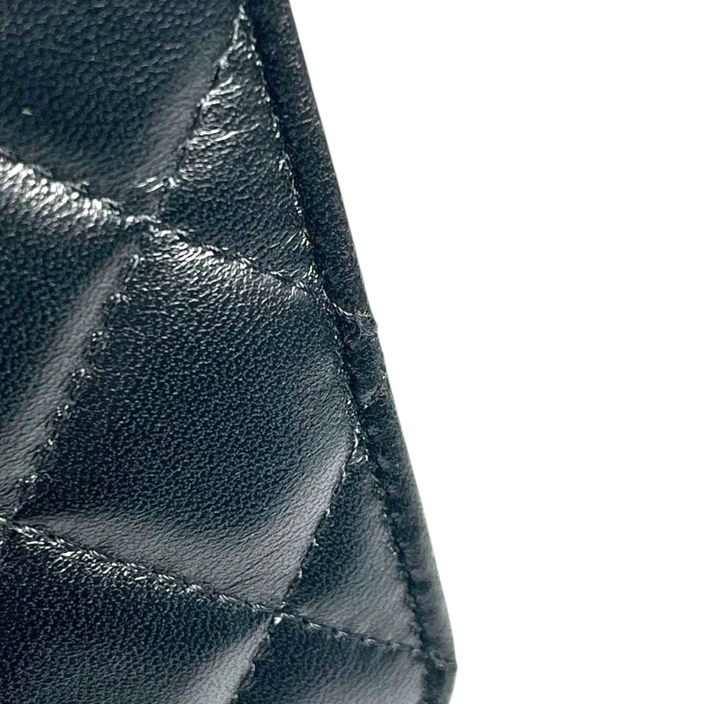 CHANEL Matelasse Lamskin Chain Wallet - Black