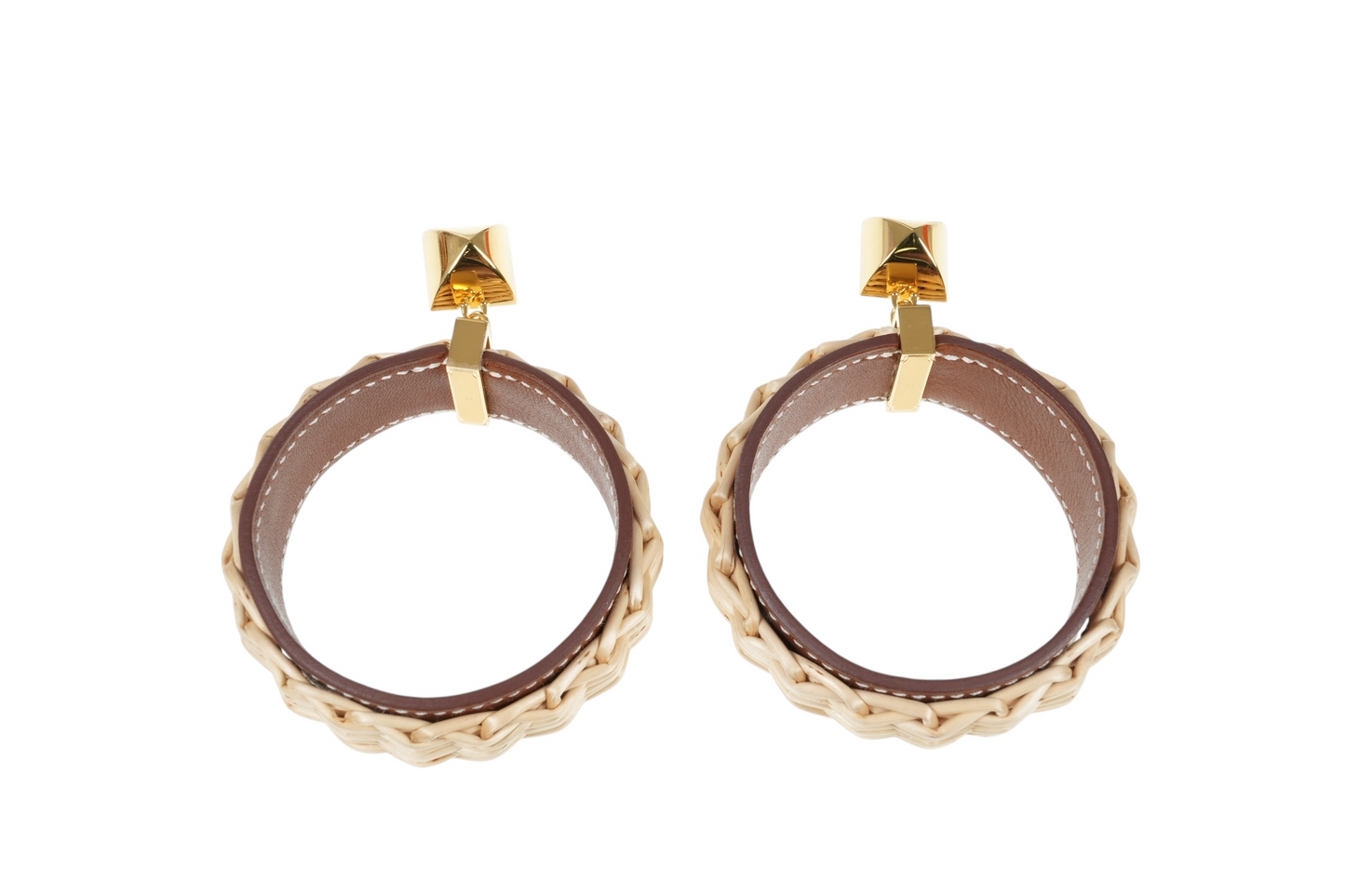 HERMES Wicker Swift Medor Picnic Earring