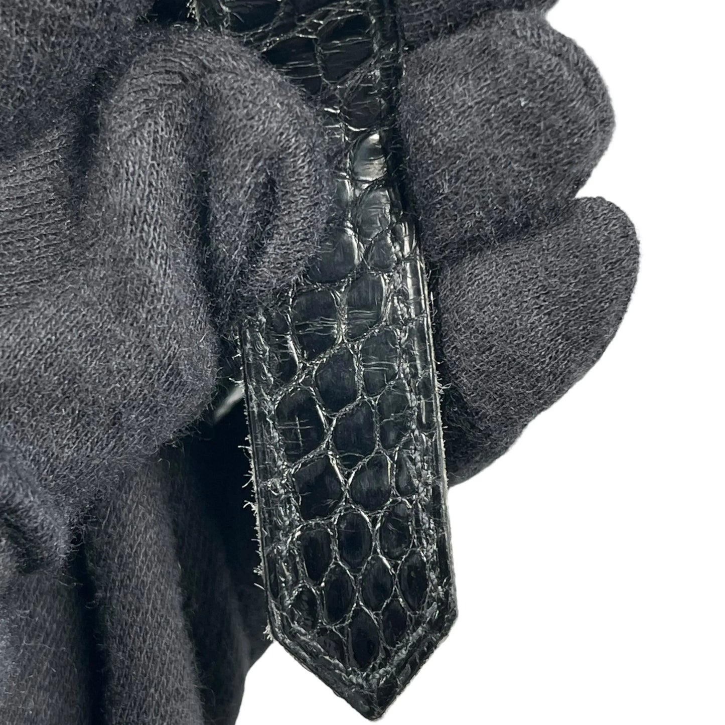 HERMES Bearn Soufflet Alligator Long Wallet - Black with J Stamp (2006)