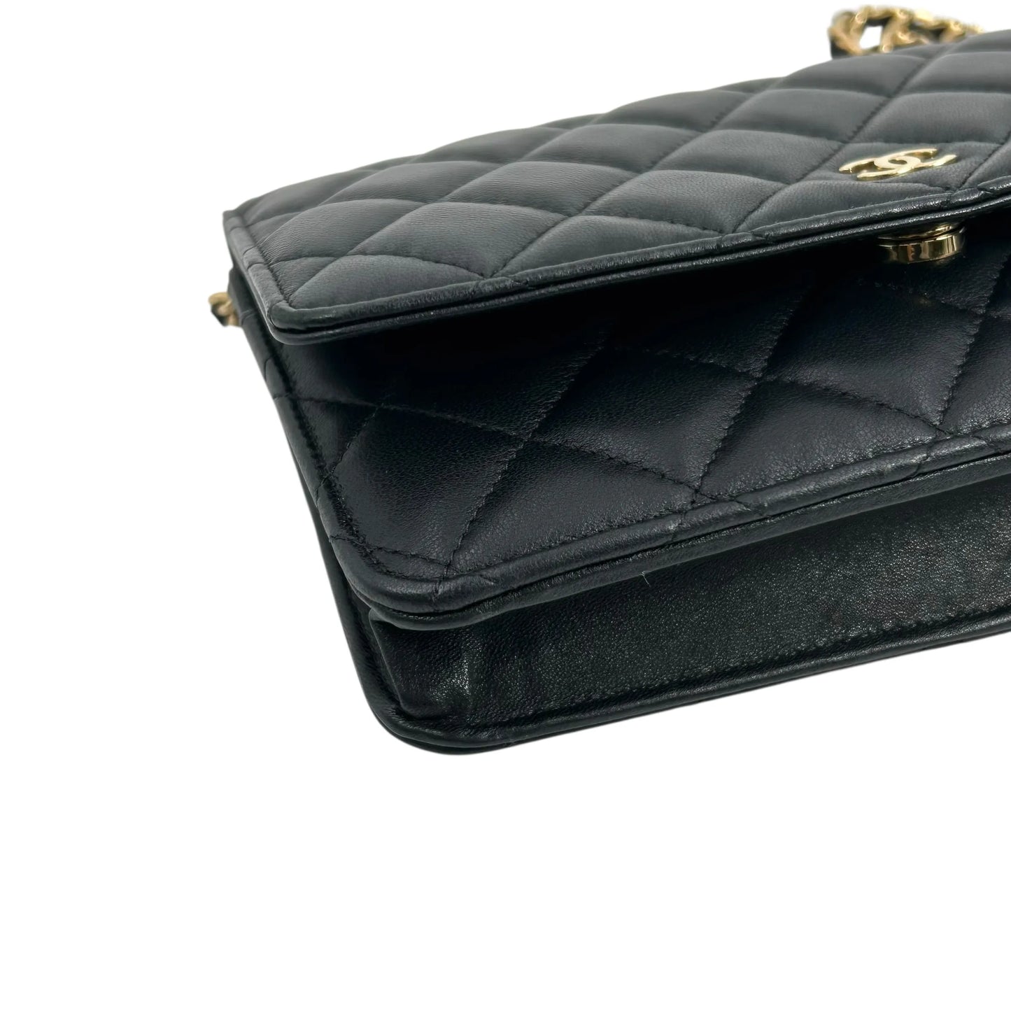 CHANEL Materasse Lambskin Chain Wallet Shoulder Bag - Black