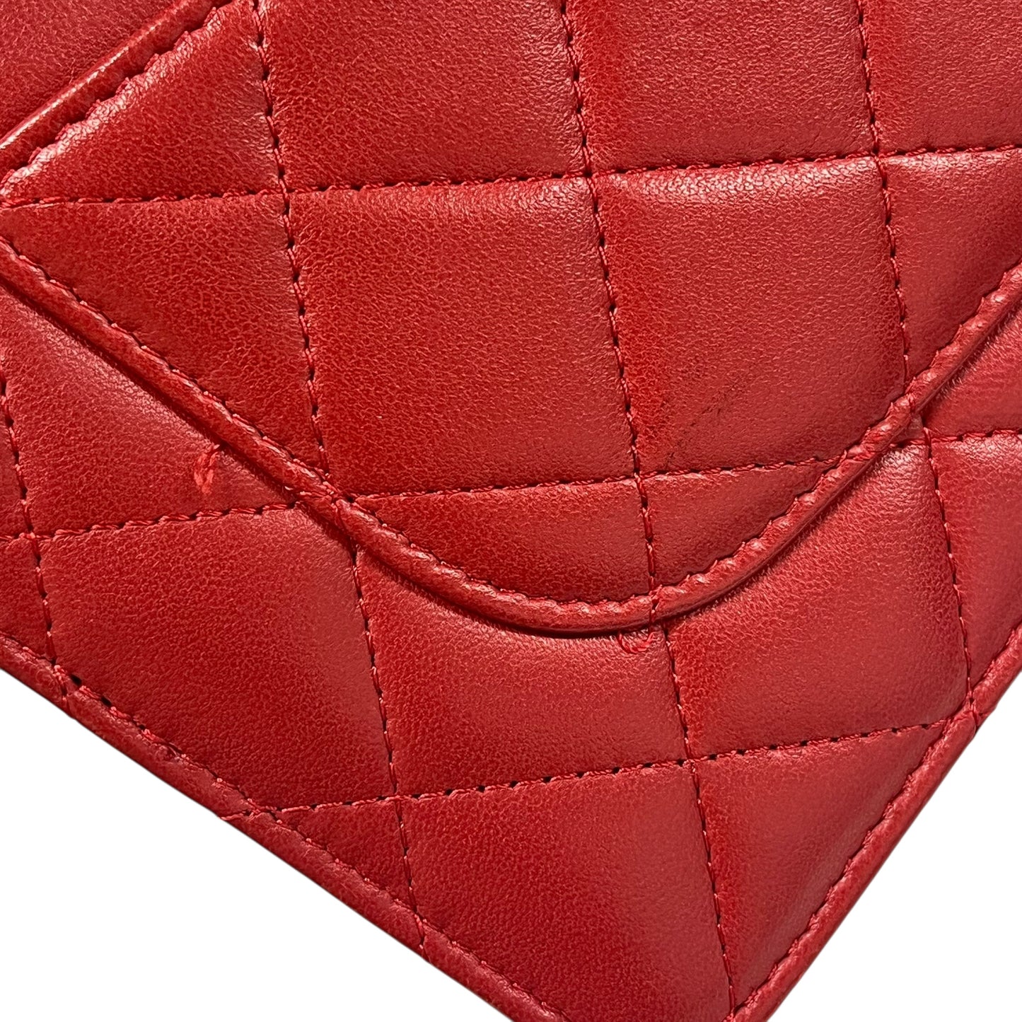 CHANEL Matelasse Chain Wallet Shoulder Bag - Red