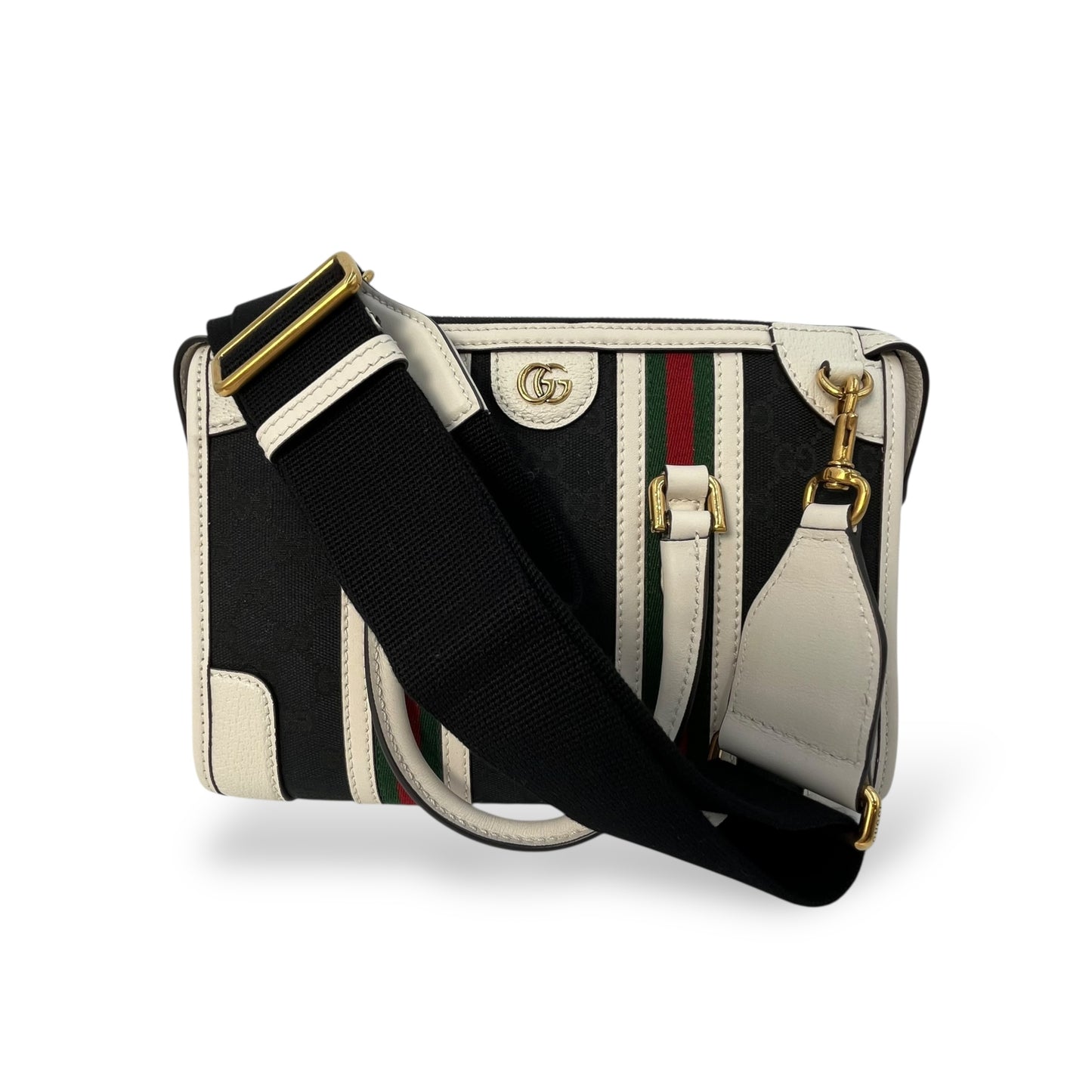 GUCCI GG Canvas Leather Hand Bag Shoulder Bag