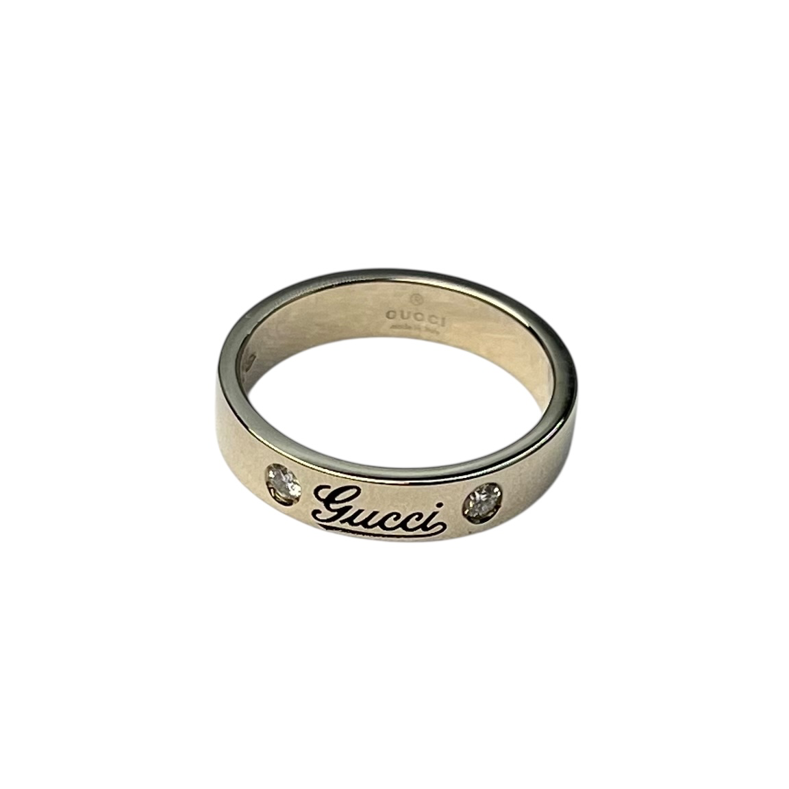 GUCCI Icon Diamond Ring 18KWG Jewelry