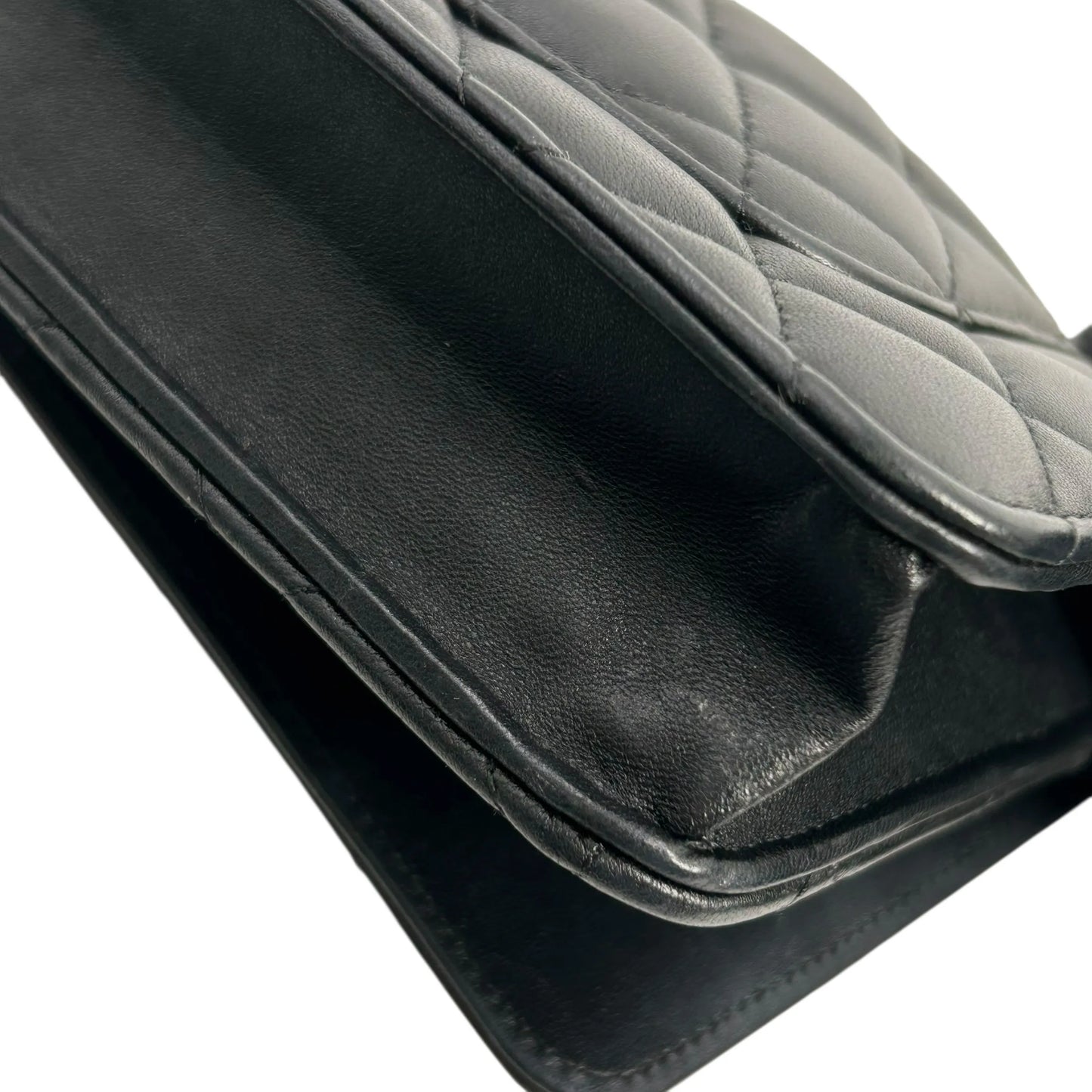 CHANEL Materasse Lambskin Chain Wallet Shoulder Bag - Black