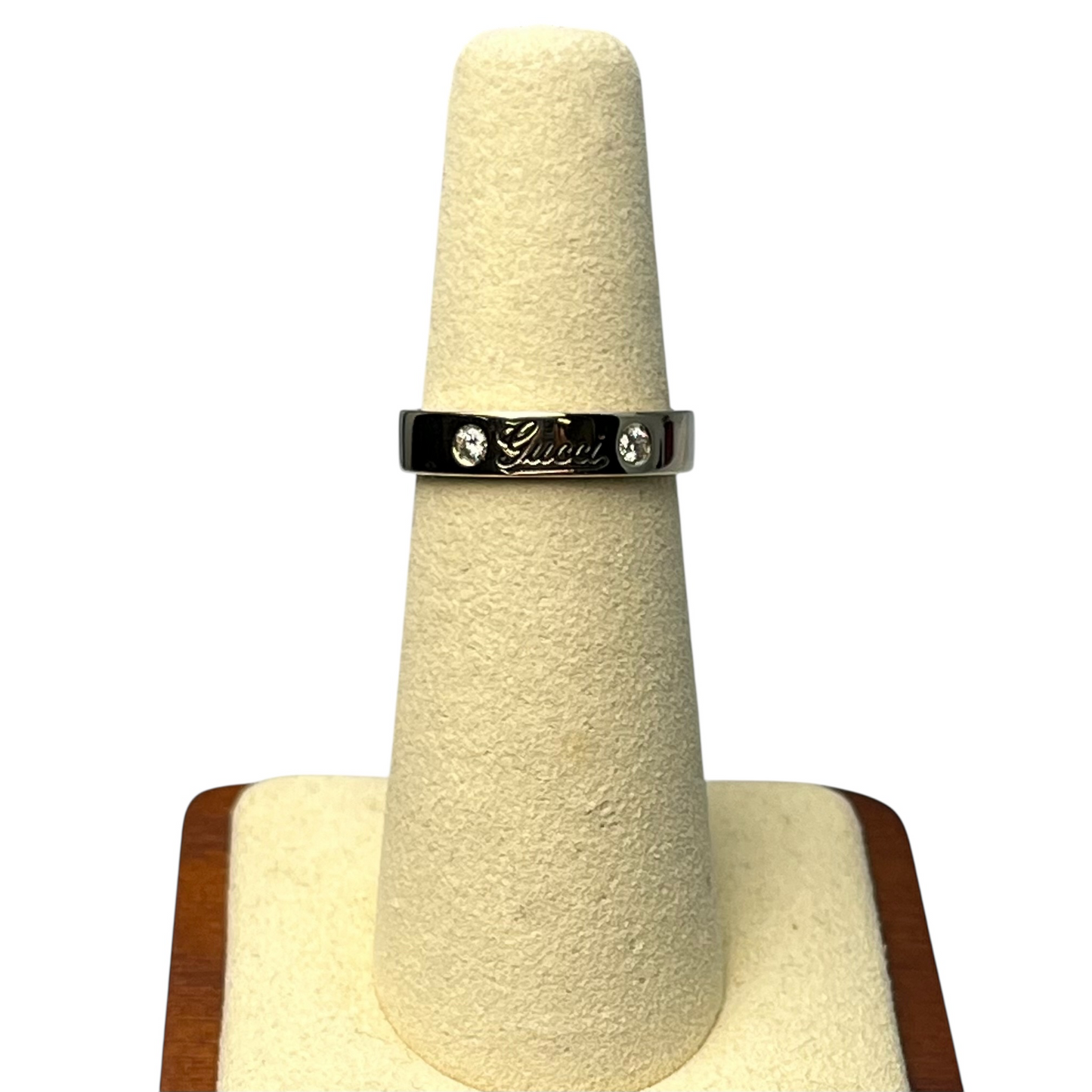 GUCCI Icon Diamond Ring 18KWG Jewelry