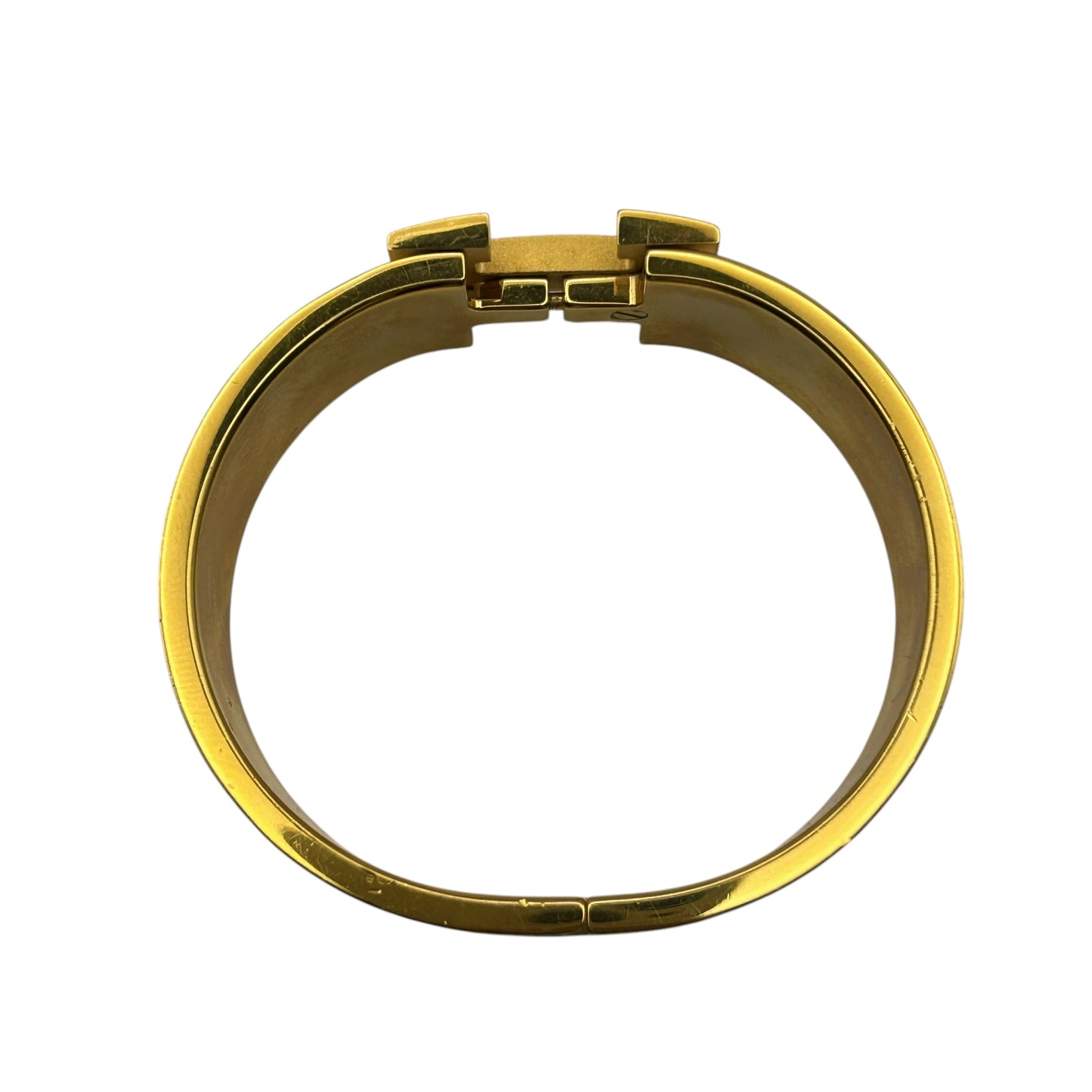 HERMES Clic Clac H Enamel Bracelet GM Nude Gold