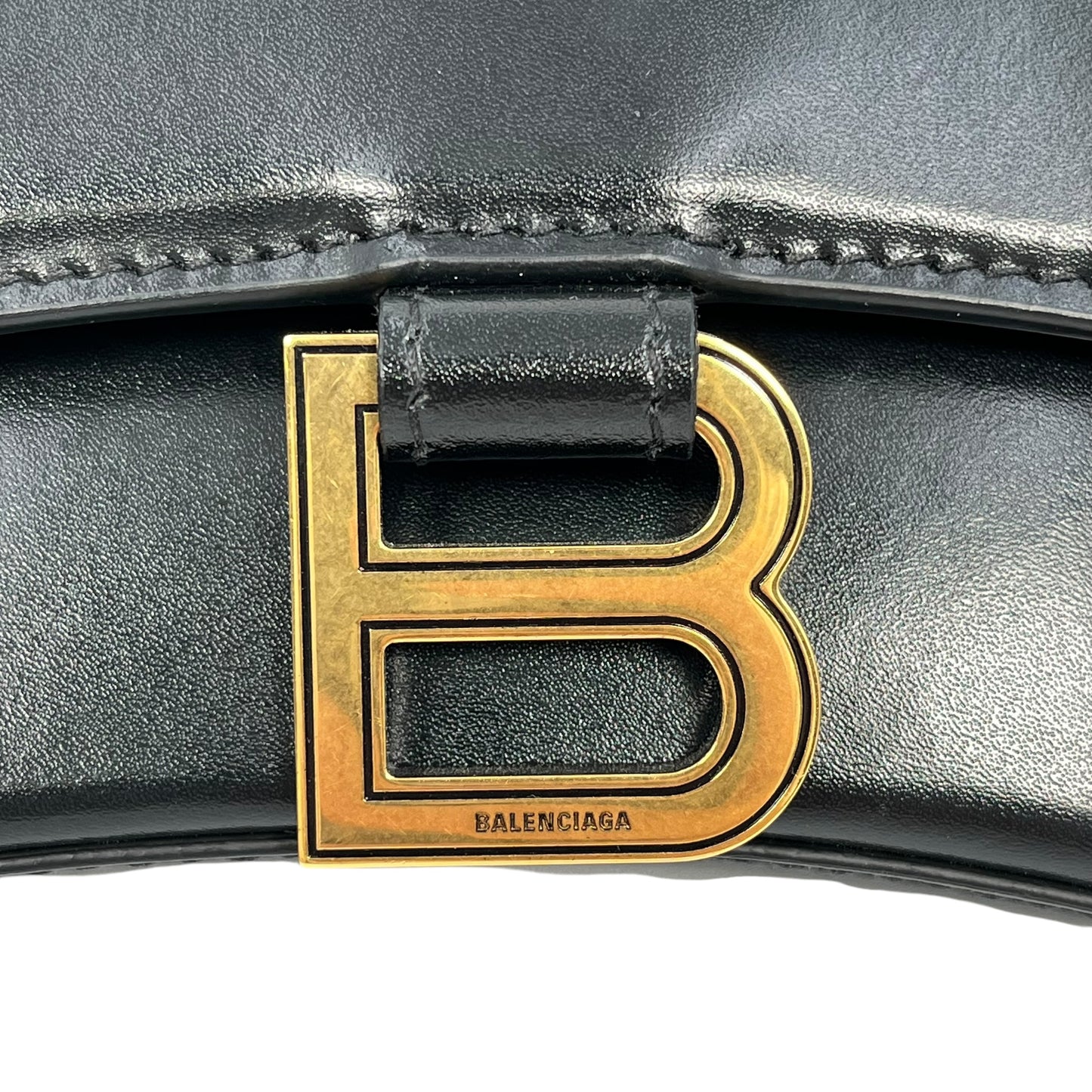 BALENCIAGA Hourglass Hand Bag 2way Black