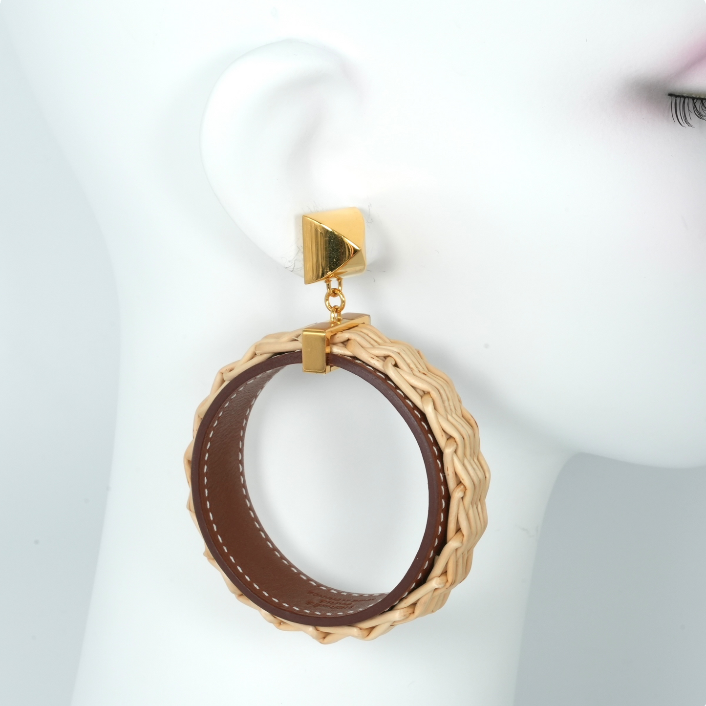 HERMES Wicker Swift Medor Picnic Earring
