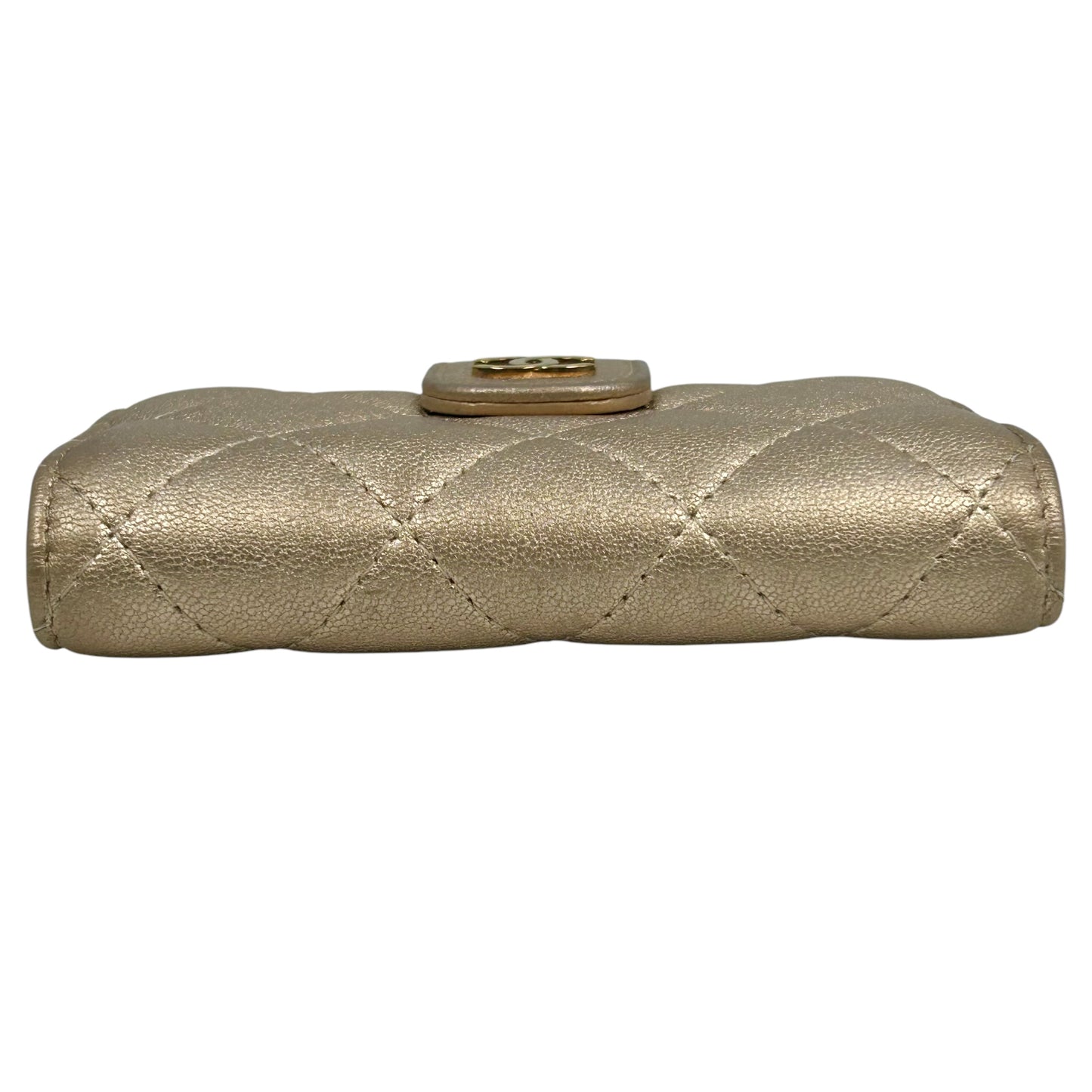 CHANEL Matelasse Caviar Skin Metallic Bi-fold wallet