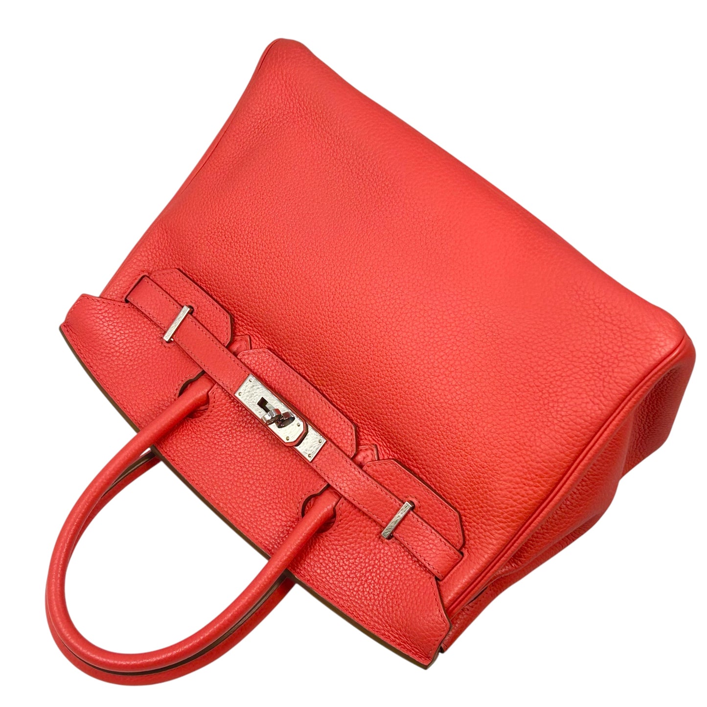 HERMES Birkin30 taurillon Rouge pivoine SVmetal fittings □R