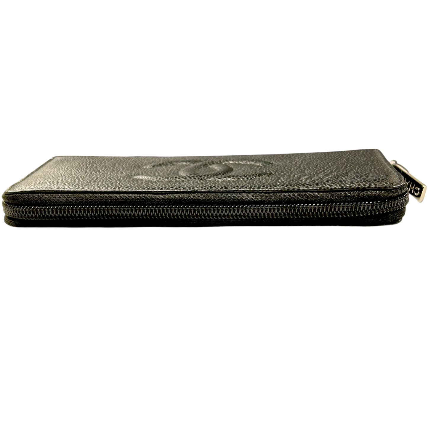 CHANEL Cocomark Caviar skin Zip longwallet