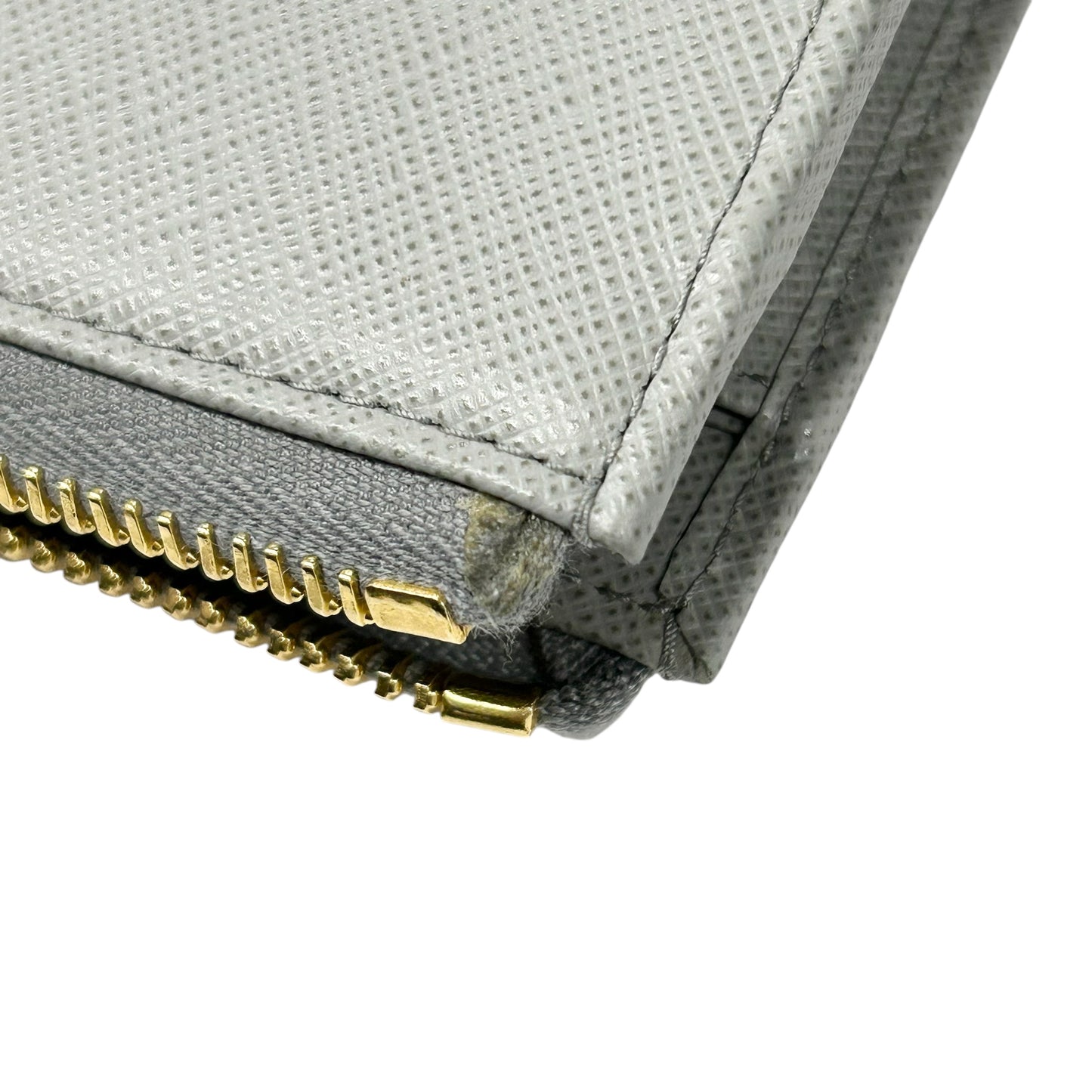 PRADA Saffiano Leather Metal Long Wallet
